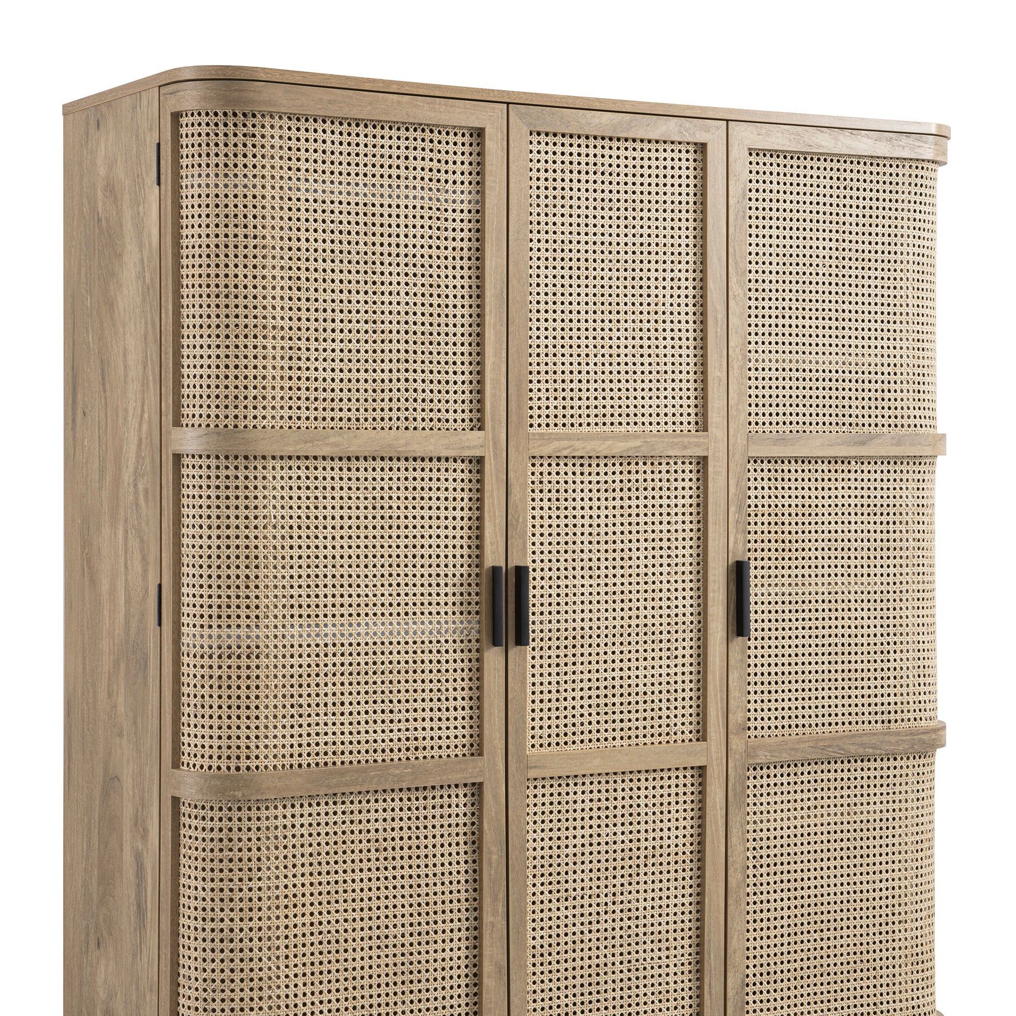 Izzy Curved Rattan Triple Wardrobe, Natural - Image 16