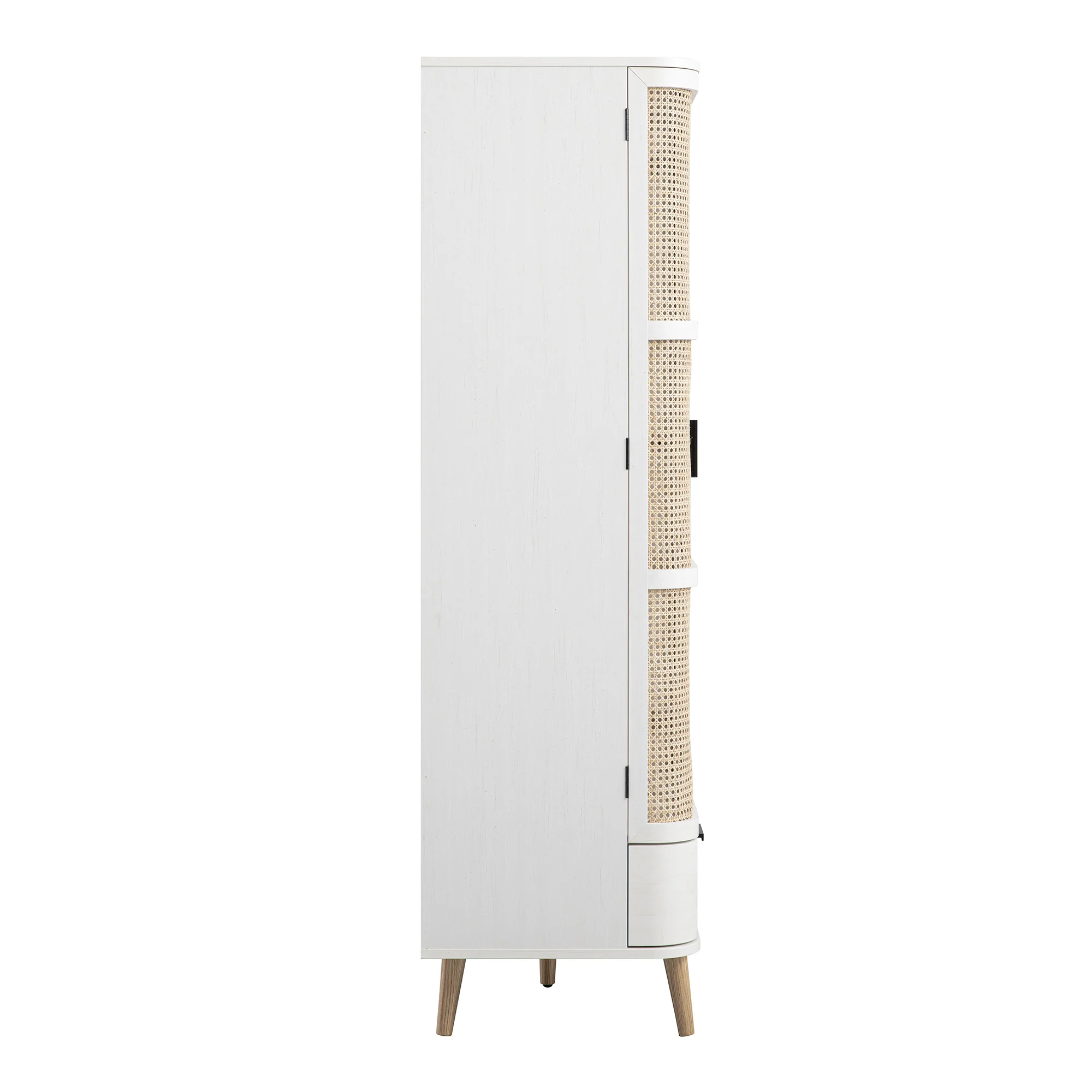 Izzy Curved Rattan Triple Wardrobe, White - Image 14