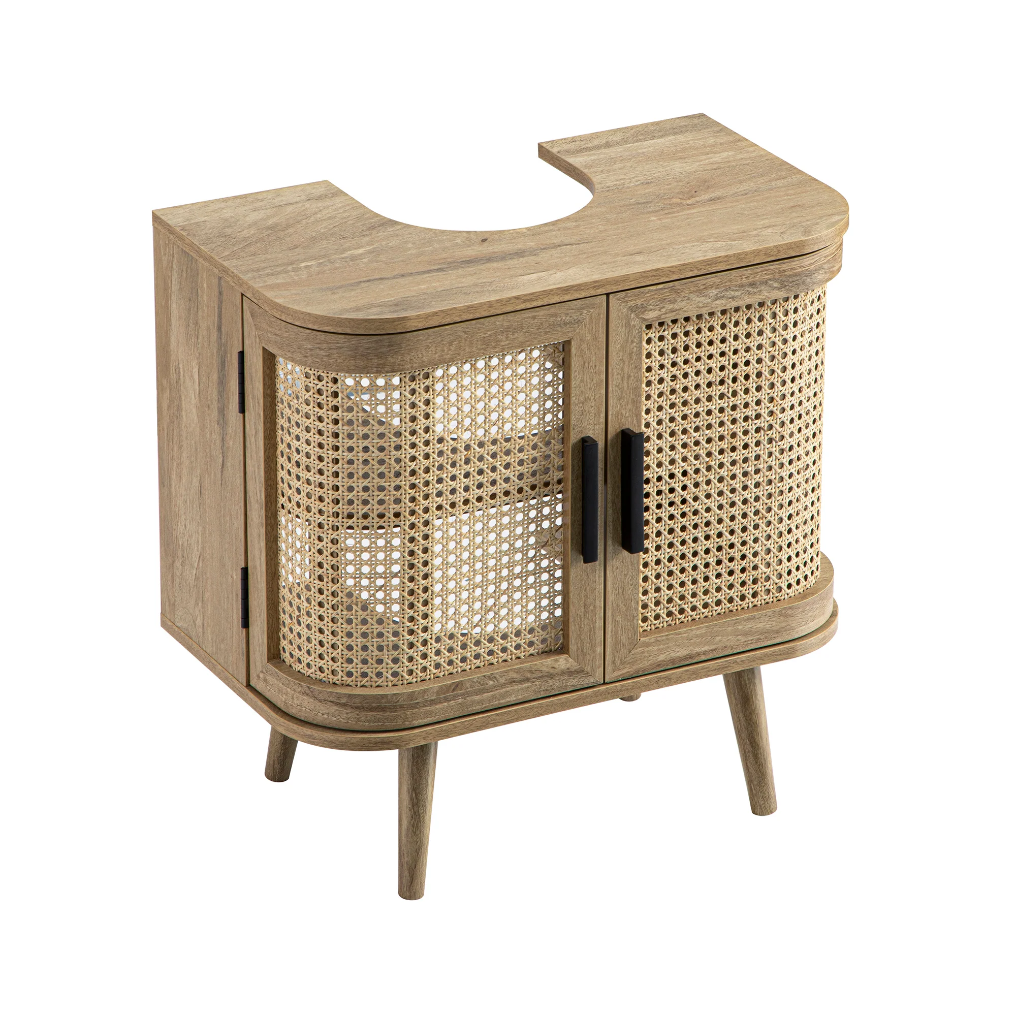 Izzy Curved Rattan Undersink Unit, Natural - Image 13
