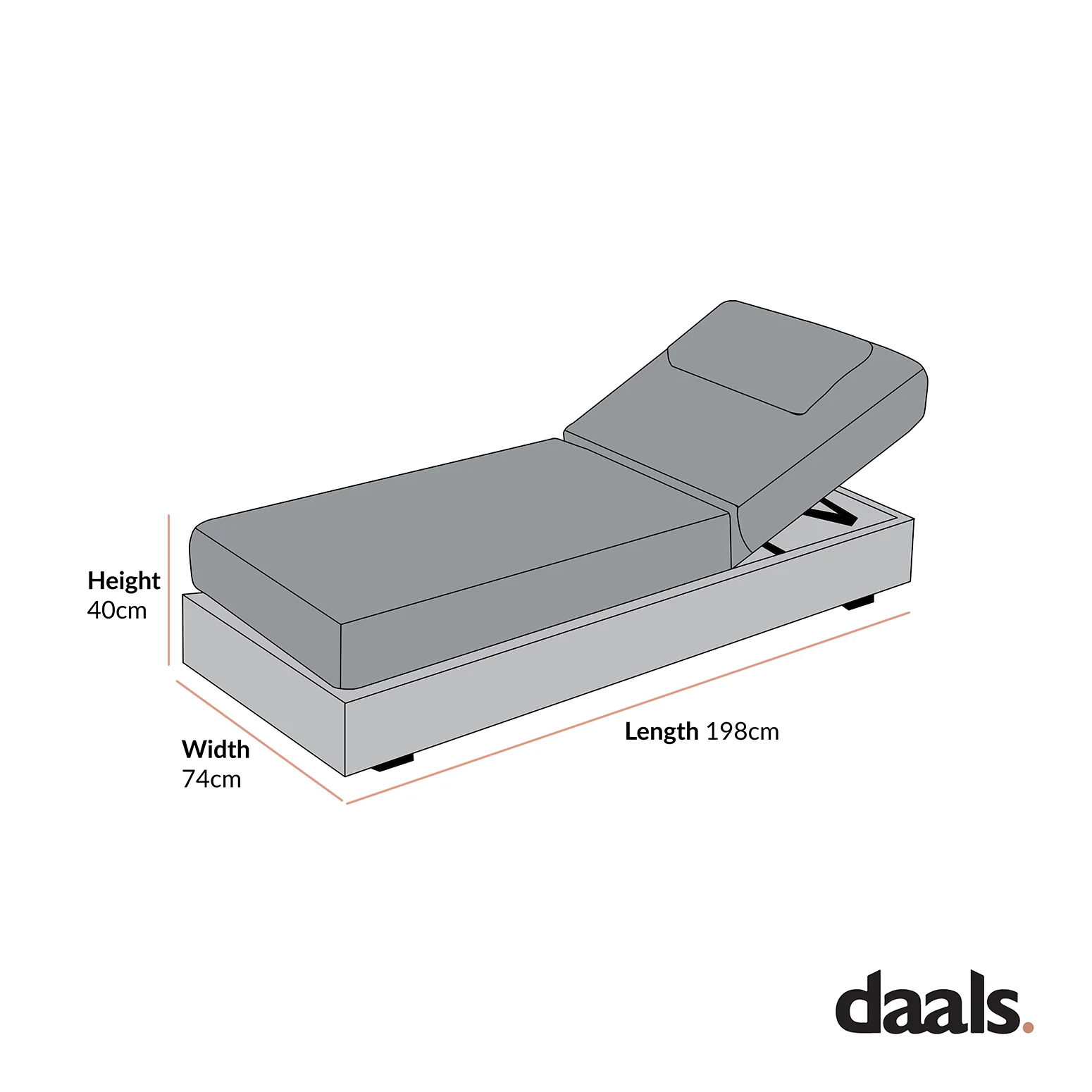 Jardin Aluminium Outdoor Sun Lounger, Granite - Image 5