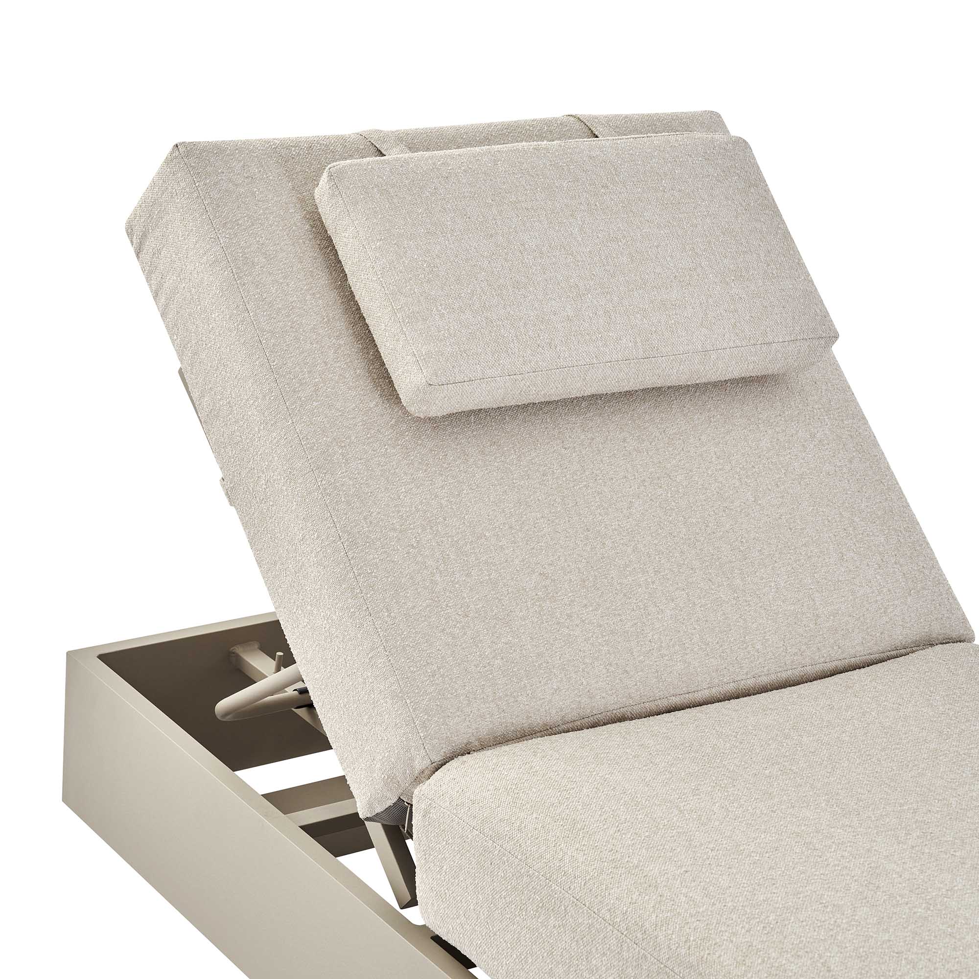 Jardin Aluminium Outdoor Sun Lounger, Pumice - Image 6