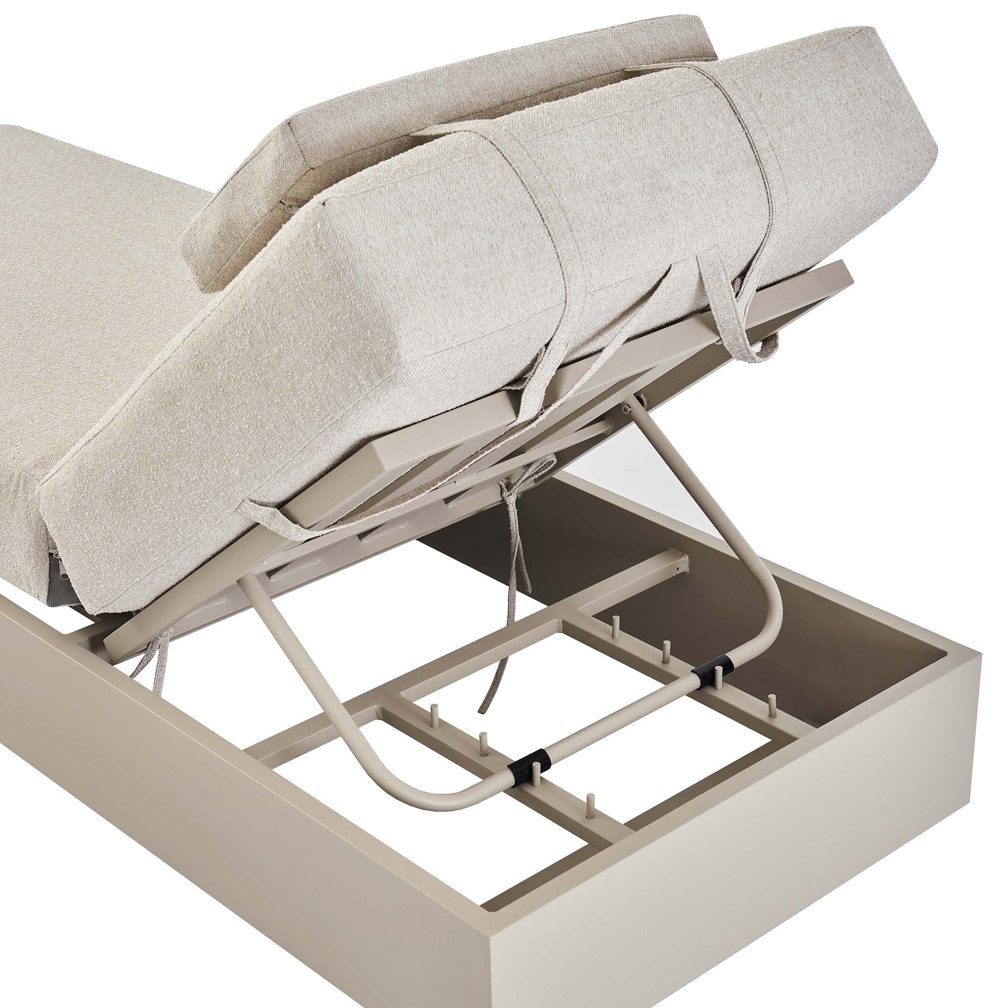 Jardin Aluminium Outdoor Sun Lounger, Pumice - Image 7