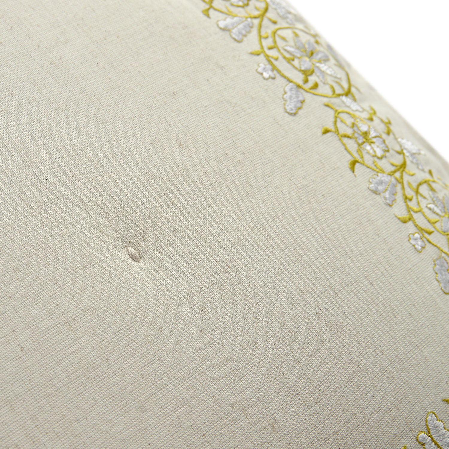 Jasmina Cream Floral Embroidered Quilted Linen Blend Continental Square Pillowcases - Pair - Image 5