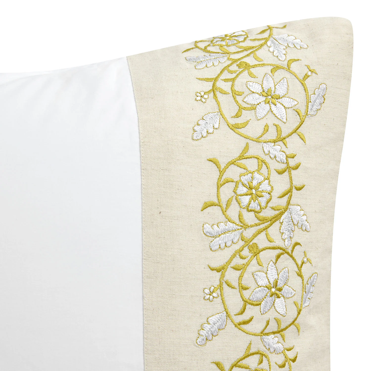 Jasmina White Floral Embroidered 300 Thread Count Cotton Percale Regular Pillowcases - Pair - Image 4