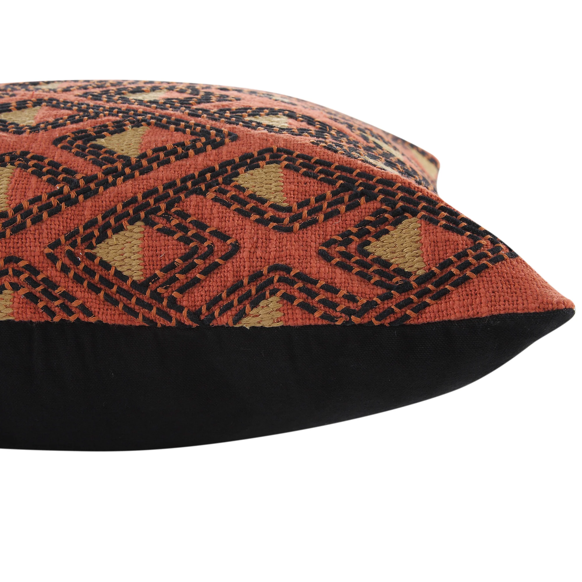 Javari Burnt Terracotta Stitched Cushion - Image 4