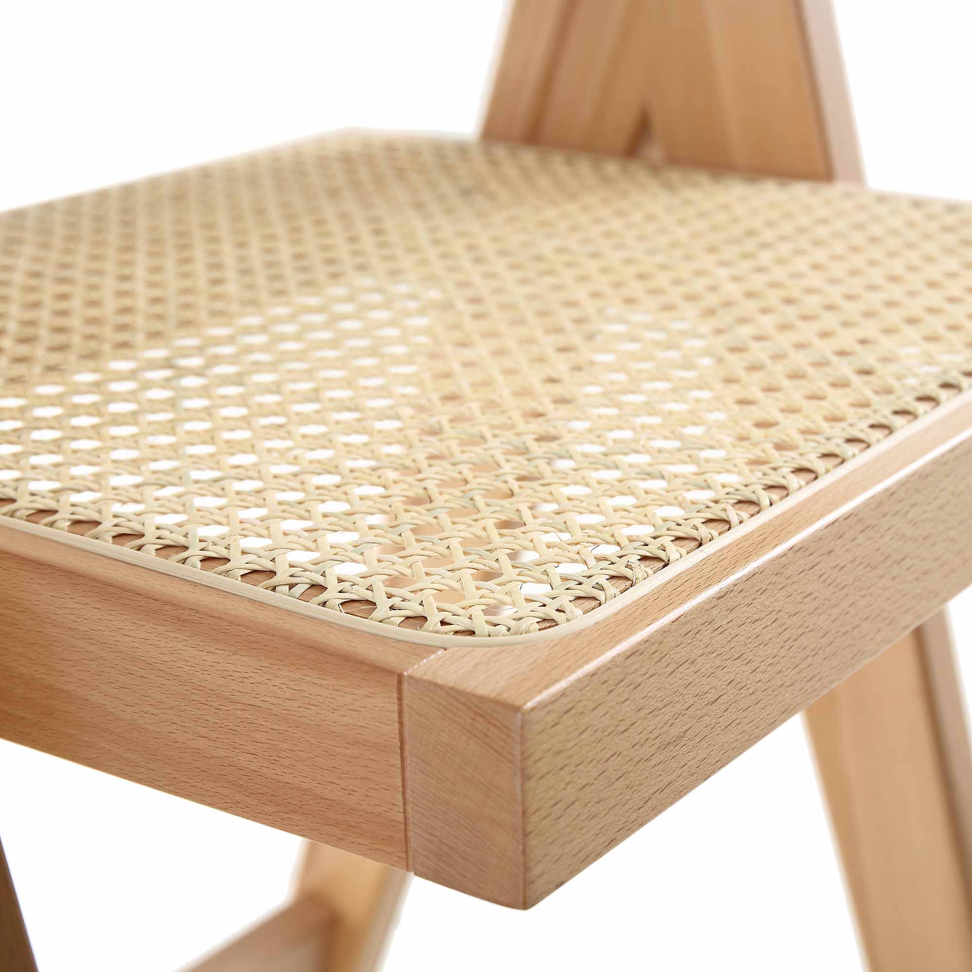 Jeanne Natural Colour Cane Rattan Solid Beech Wood Counter Stool - Image 10