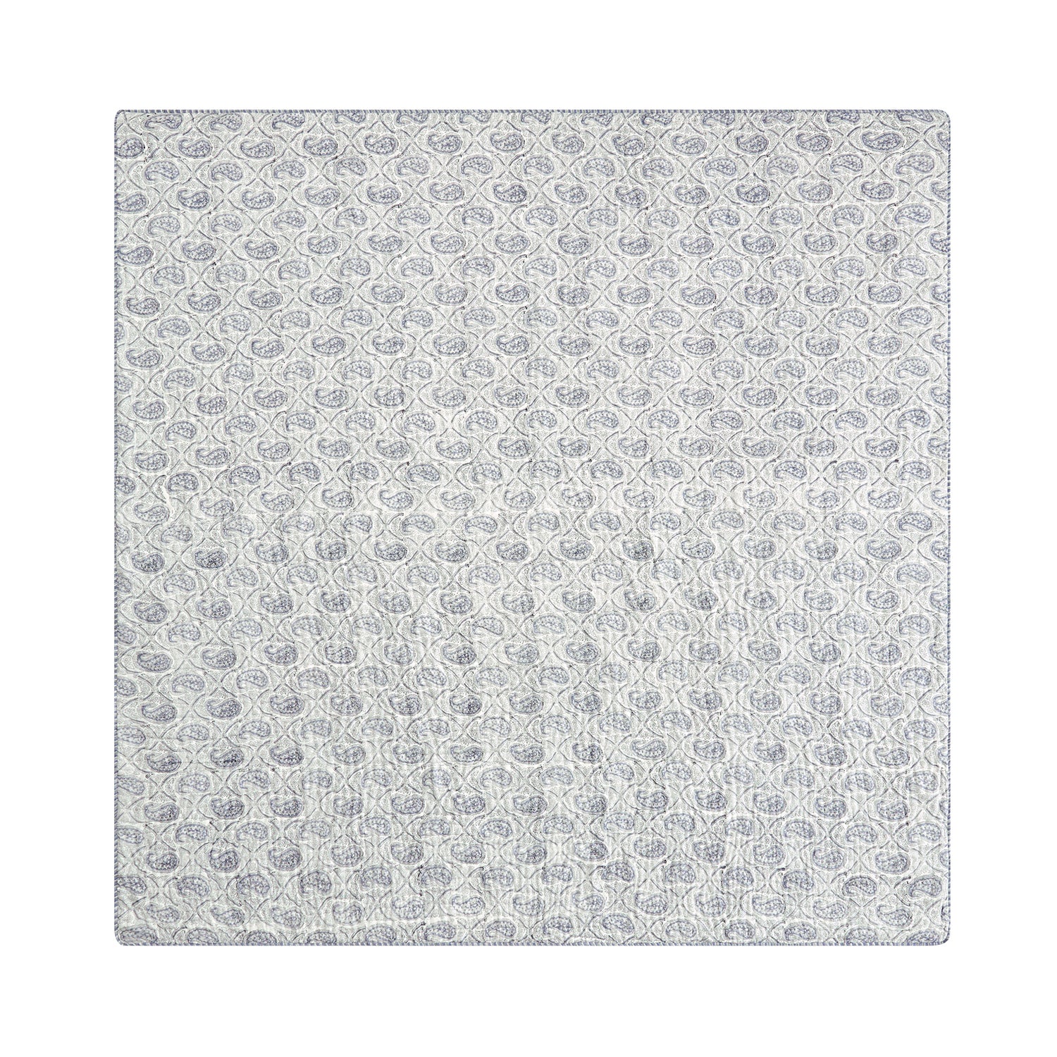 Juliette French Blue Paisley Reversible Quilted Cotton Bedspread - Image 3