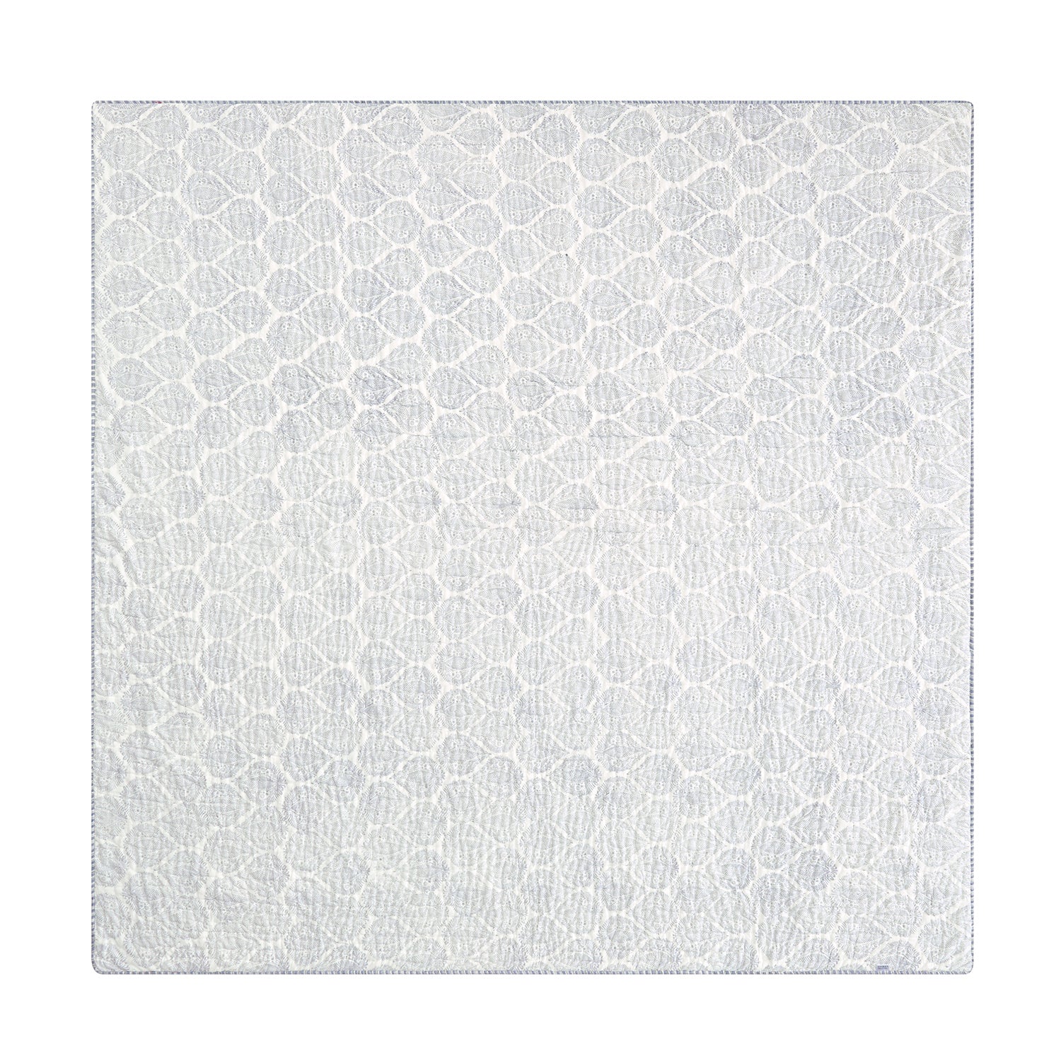 Juliette French Blue Paisley Reversible Quilted Cotton Bedspread - Image 4