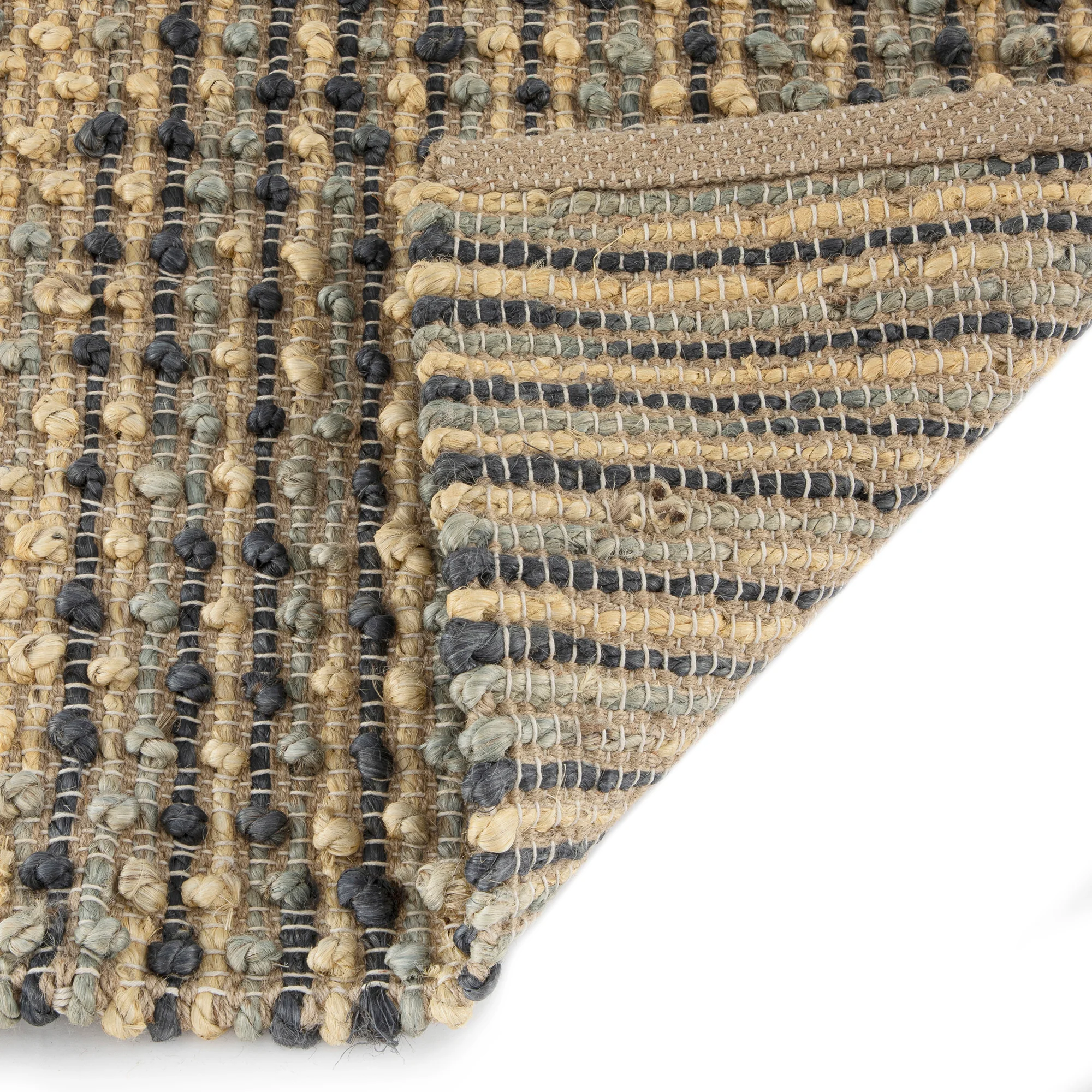 Kansas Bobble Grey Hemp & Cotton Handwoven Runner - Image 7