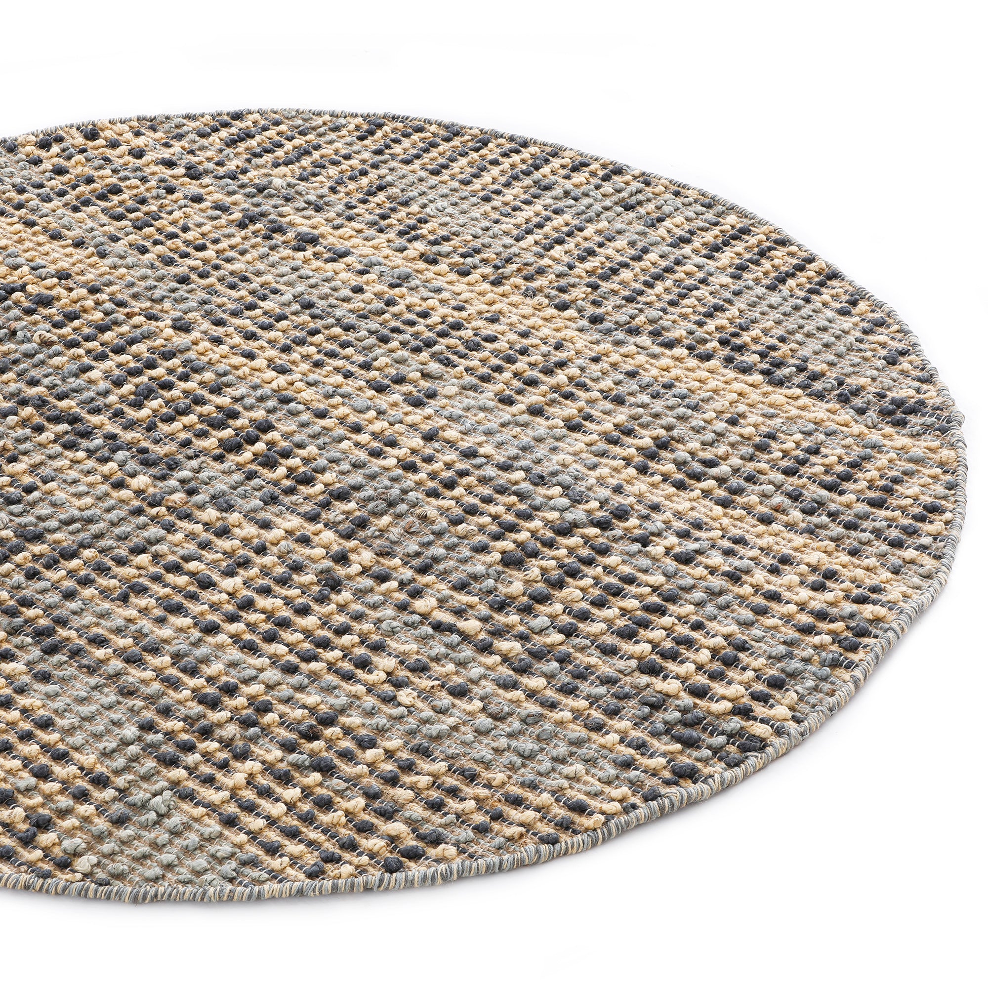Kansas Bobble Grey Hemp & Cotton Handwoven Round Rug - Image 2