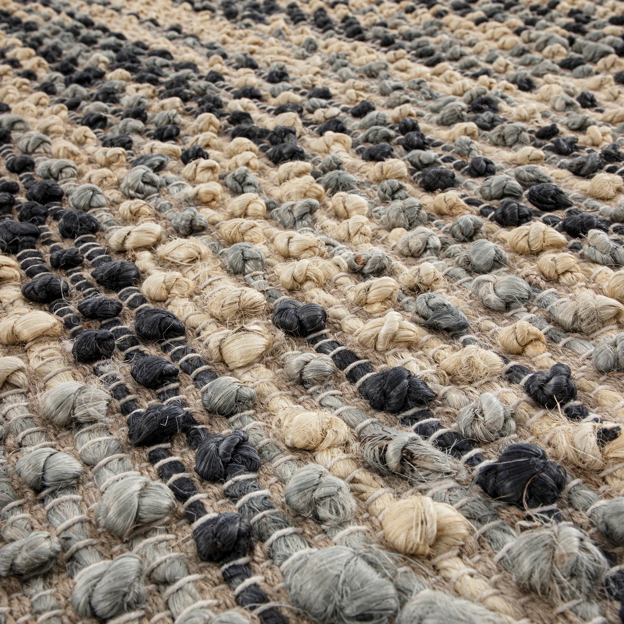 Kansas Bobble Grey Hemp & Cotton Handwoven Rug - Image 6