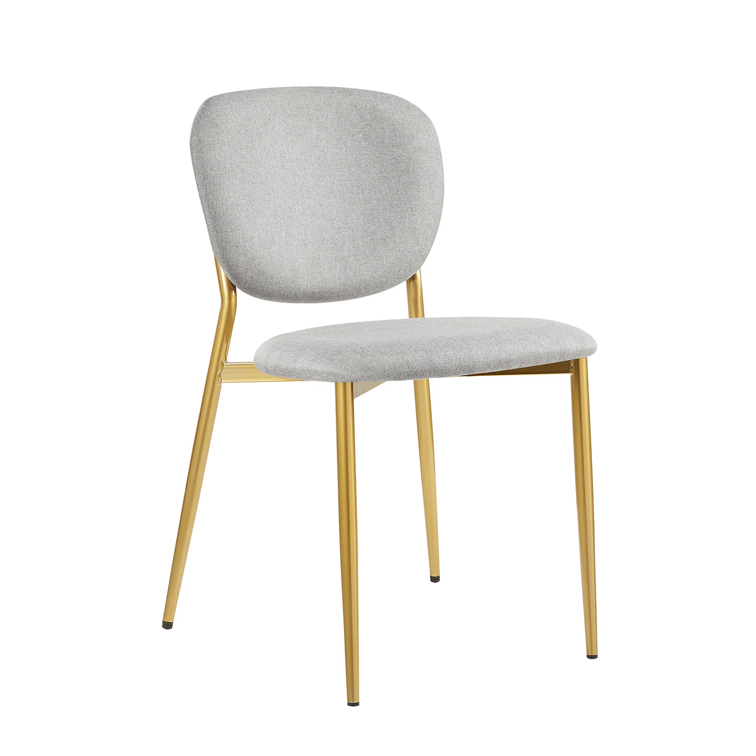 Kelmarsh Set of 2 Light Grey Fabric Upholstered Dining Chairs - Image 3