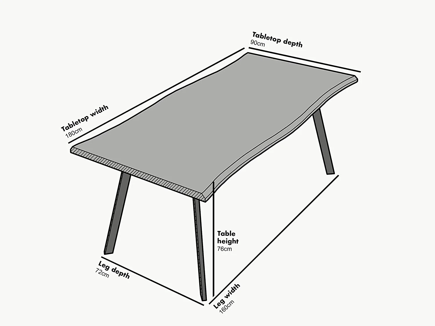 Kenora Wood Effect 180 cm Dining Table with Curved Edges 6 Seater - Image 5
