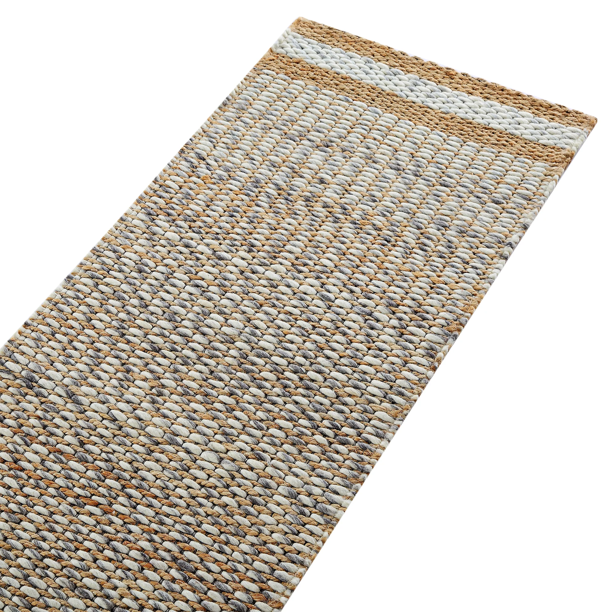 Kerala Variegated Wool and Jute Hand Braided Runner - Image 6