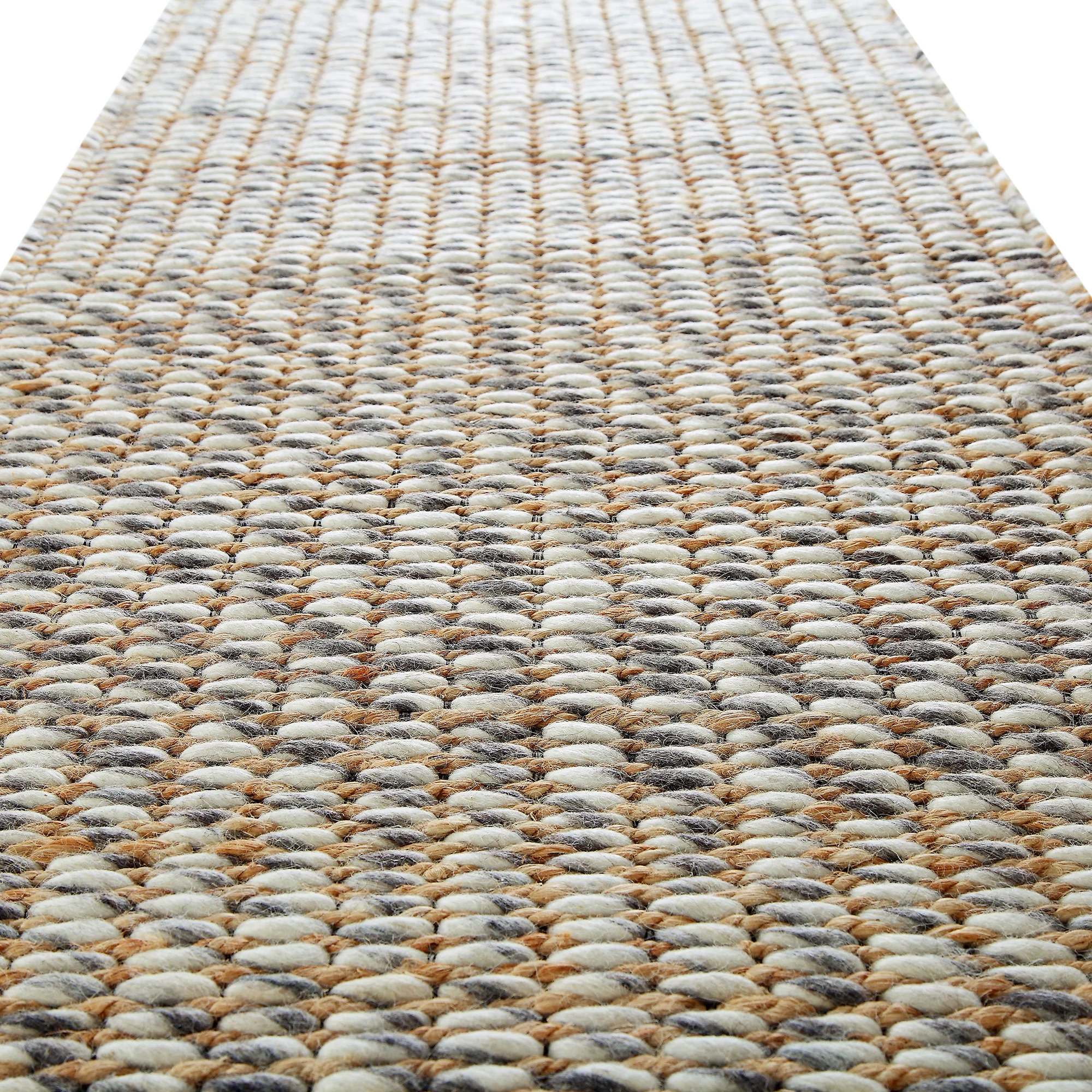 Kerala Variegated Wool and Jute Hand Braided Runner - Image 7