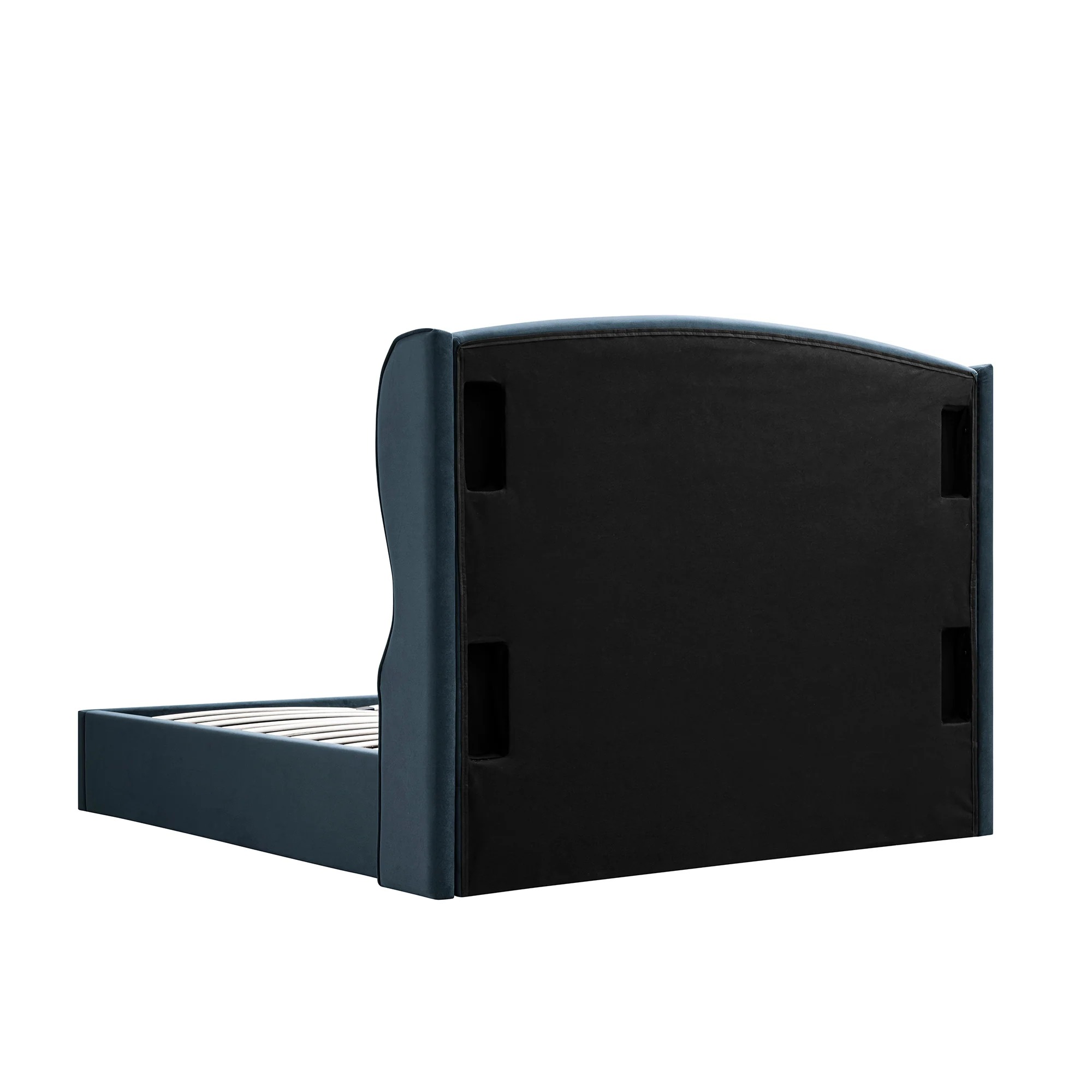 Kimberly Winged Upholstered Storage Bed, Aegean Blue Velvet - Image 14