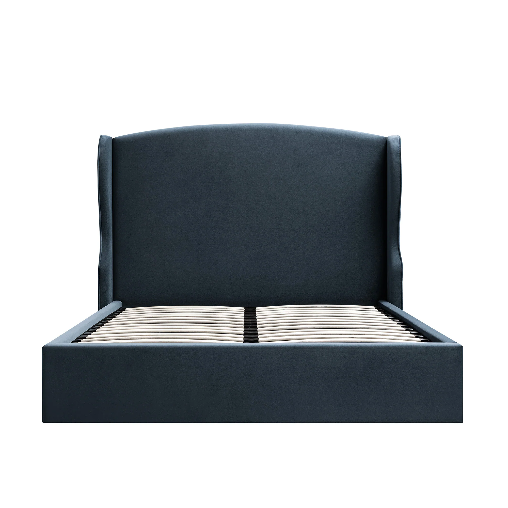 Kimberly Winged Upholstered Storage Bed, Aegean Blue Velvet - Image 8