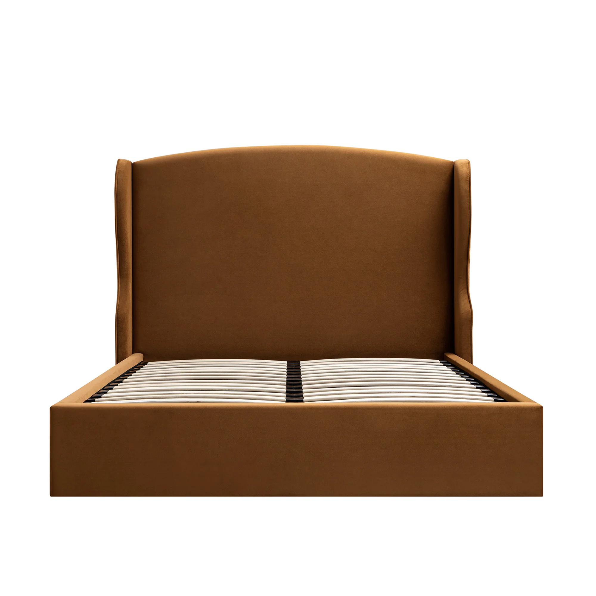 Kimberly Winged Upholstered Storage Bed, Cinnamon Velvet - Image 8
