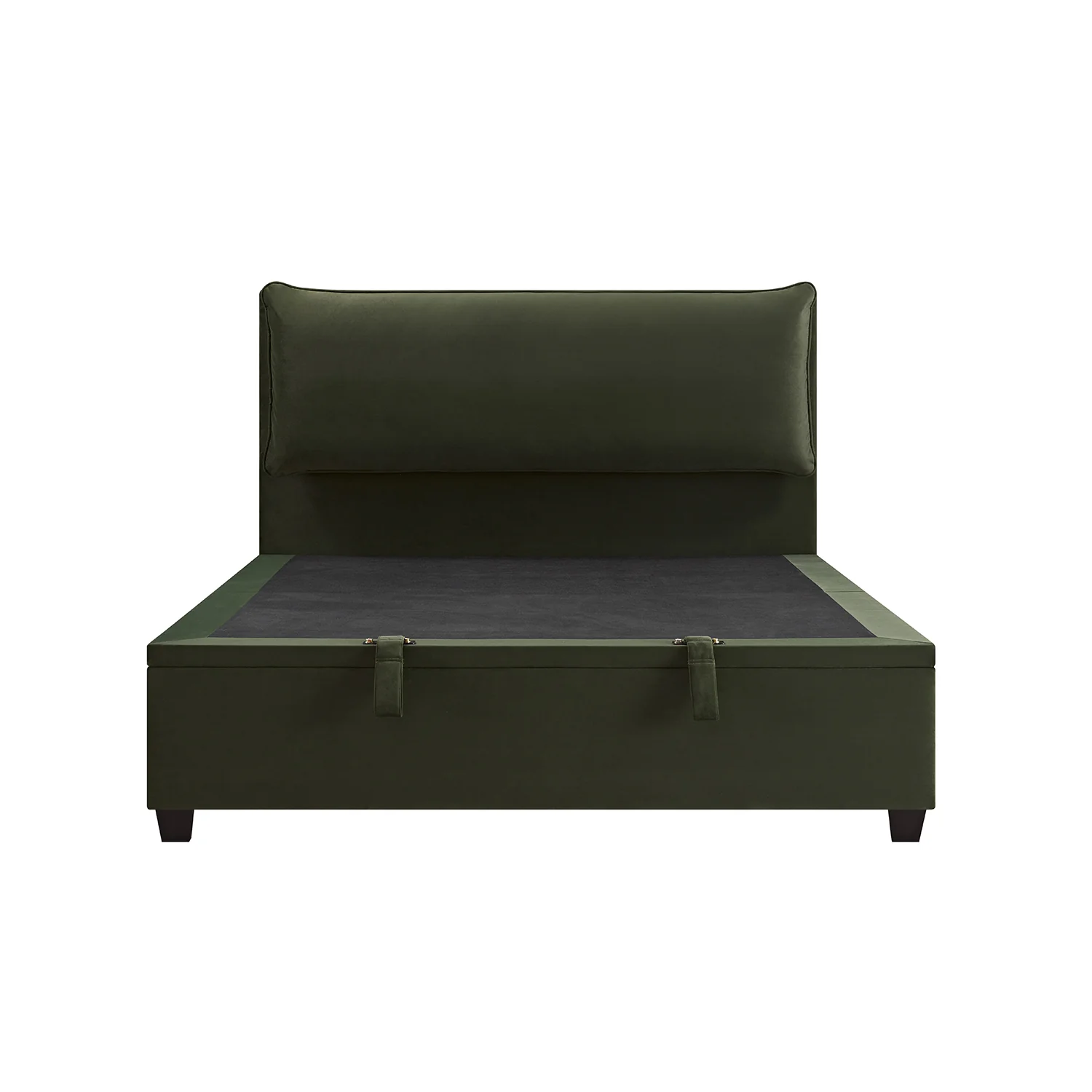 Kricia Upholstered Storage Bed with Pillow Headboard, Moss Green Velvet - Image 10
