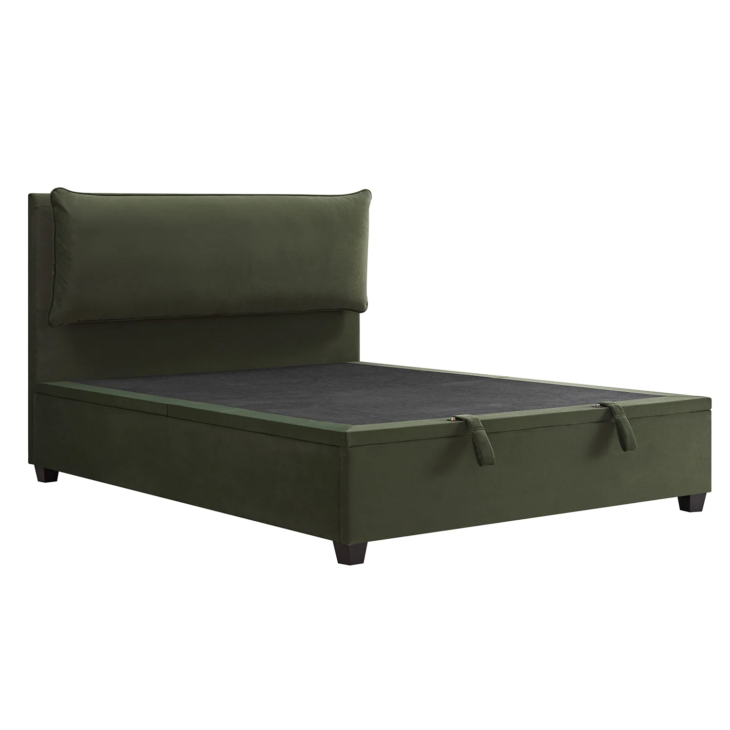 Kricia Upholstered Storage Bed with Pillow Headboard, Moss Green Velvet - Image 11