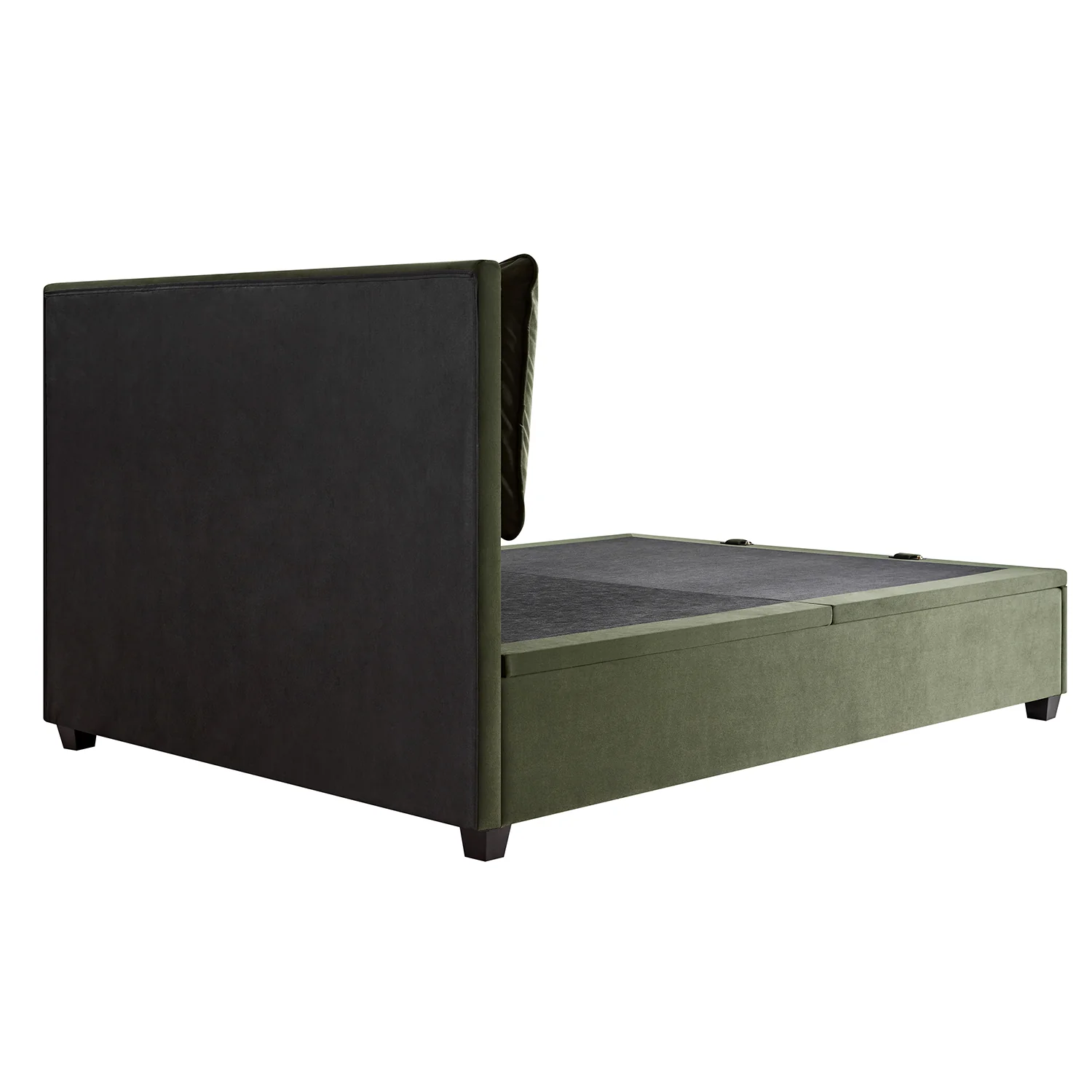 Kricia Upholstered Storage Bed with Pillow Headboard, Moss Green Velvet - Image 16