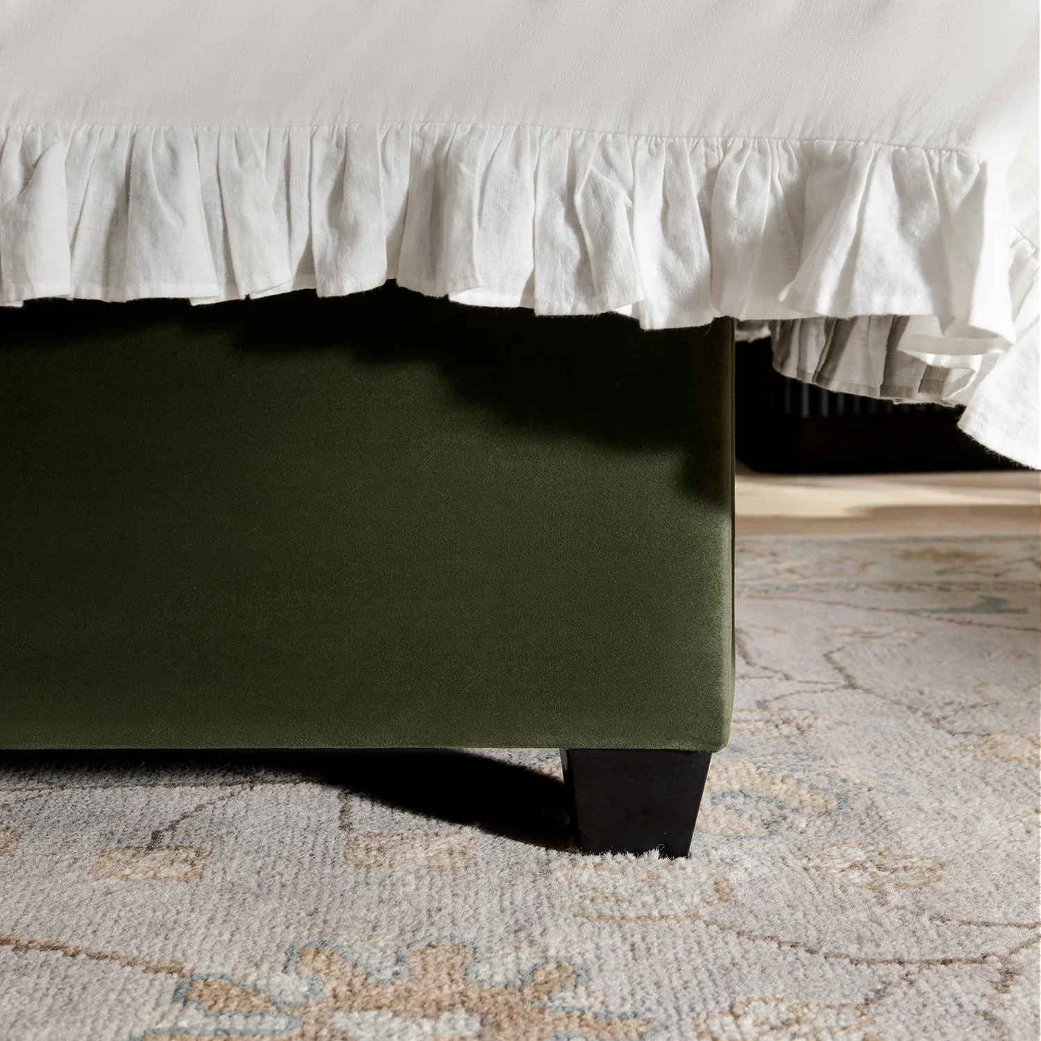 Kricia Upholstered Storage Bed with Pillow Headboard, Moss Green Velvet - Image 9