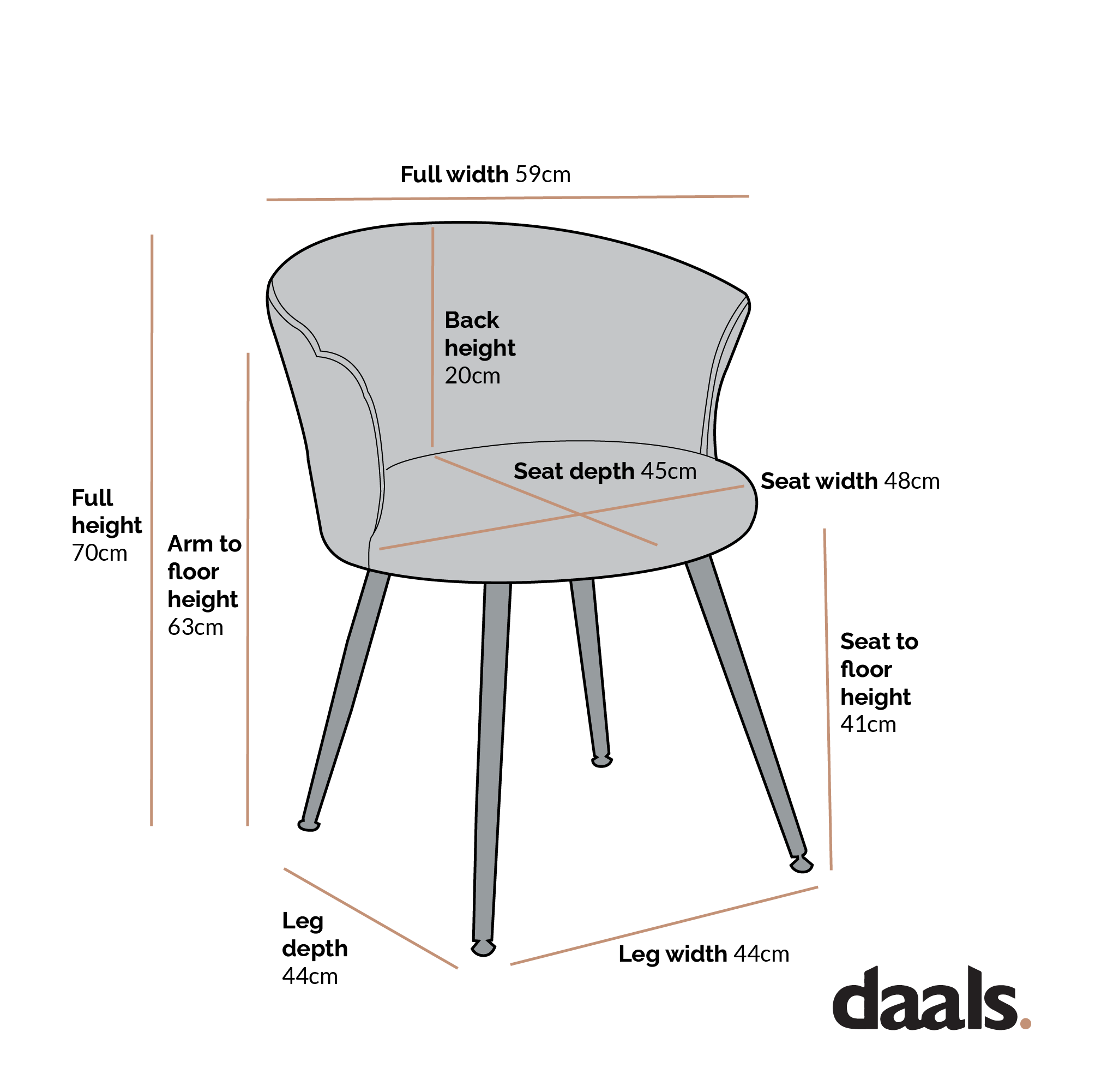 Kylie Set of 2 Orange Velvet Dining Chairs - Image 3