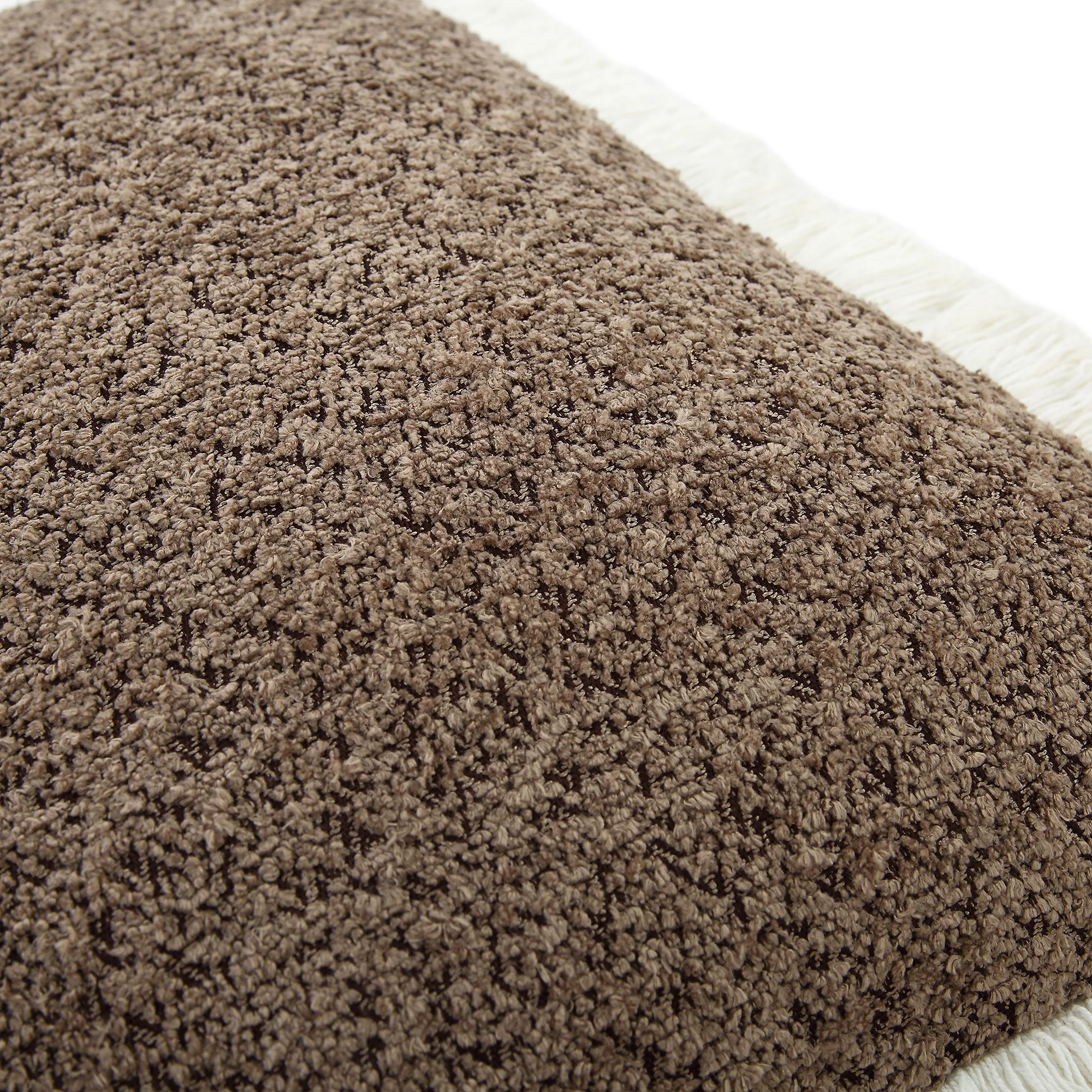 Kyra Mink Bouclé Fringed Cushion - Image 6