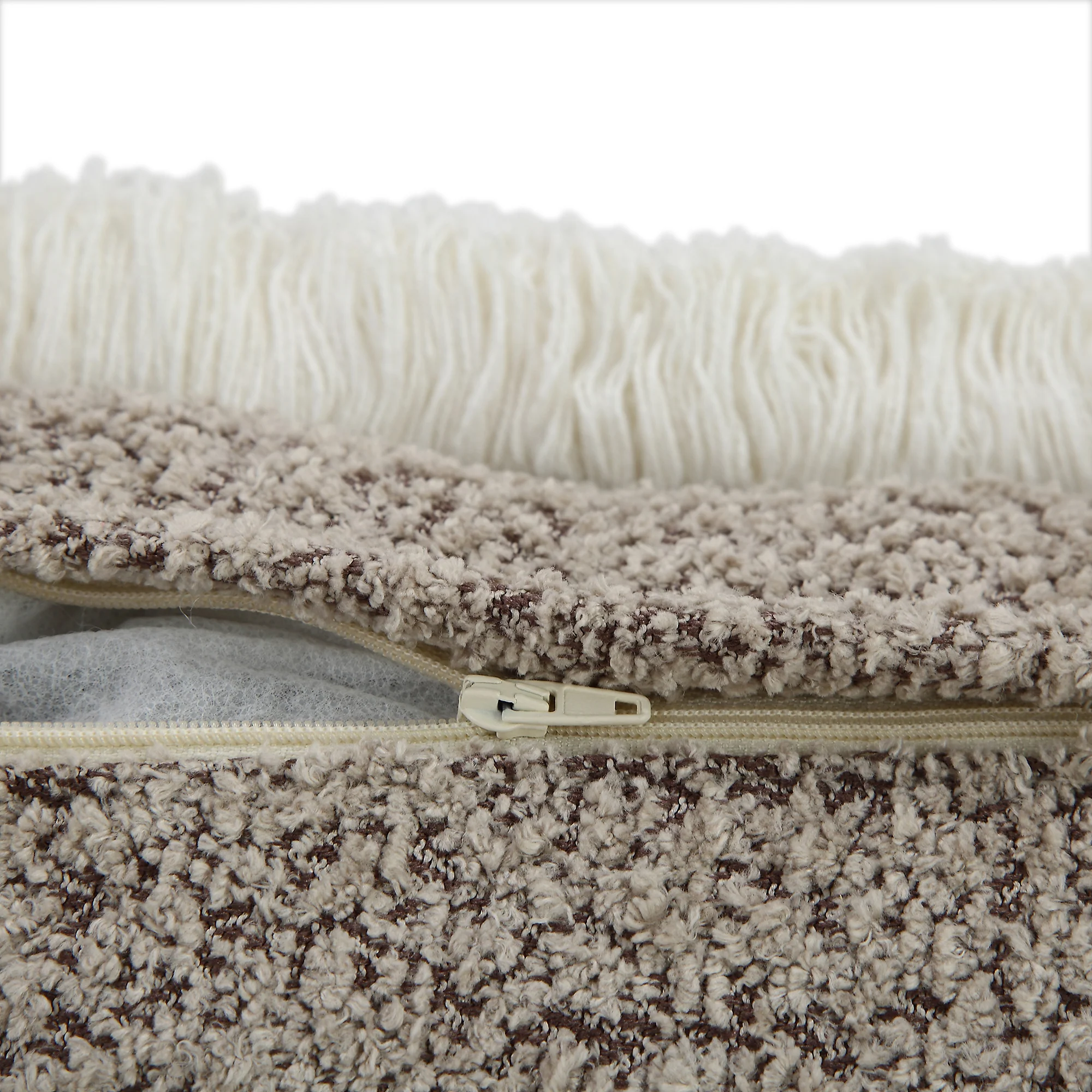 Kyra Stone Bouclé Fringed Cushion - Image 7