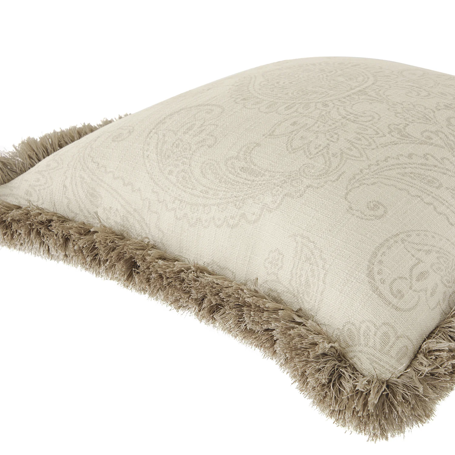 Kyra Floral Printed Linen Fringed Cushion - Image 6
