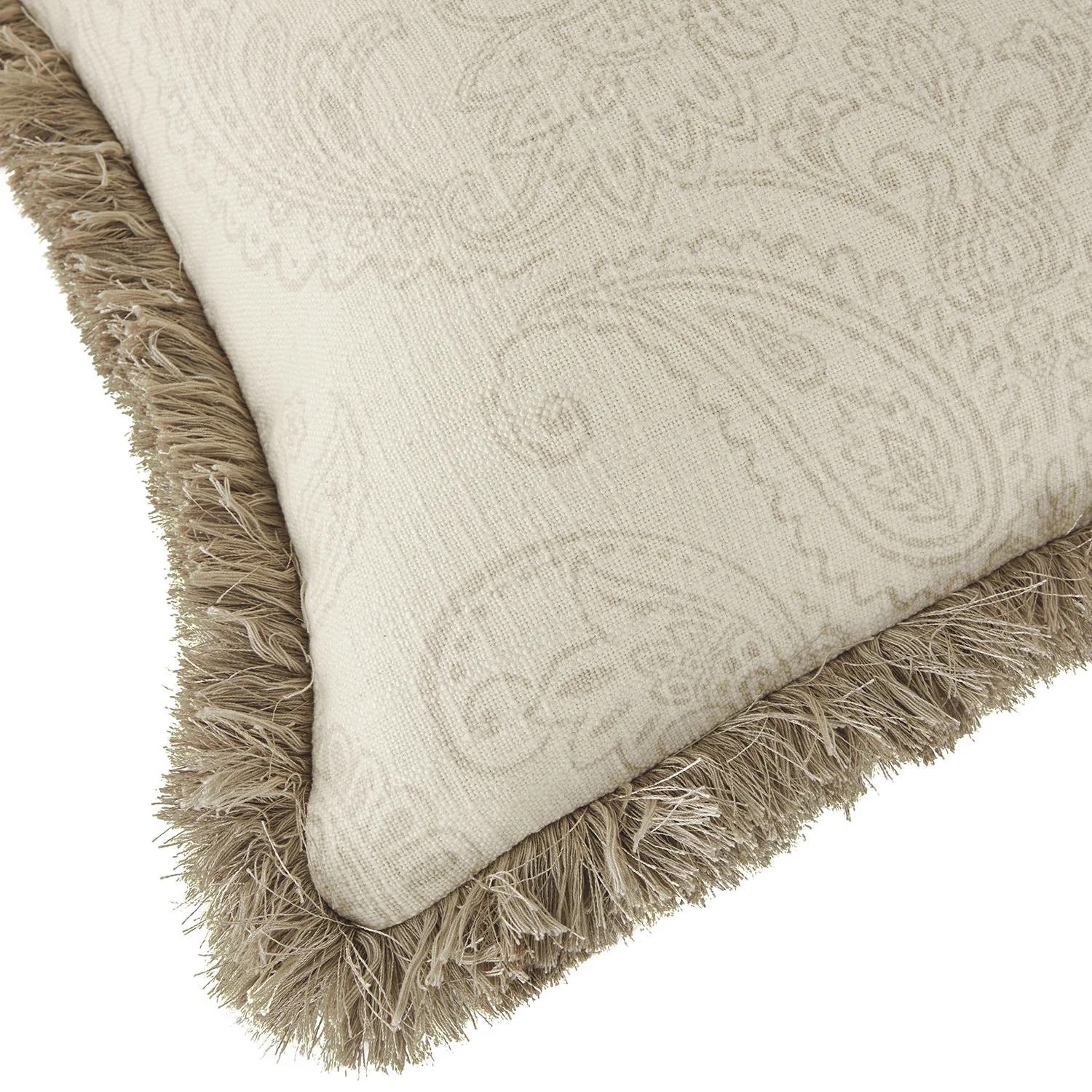 Kyra Floral Printed Linen Fringed Cushion - Image 7