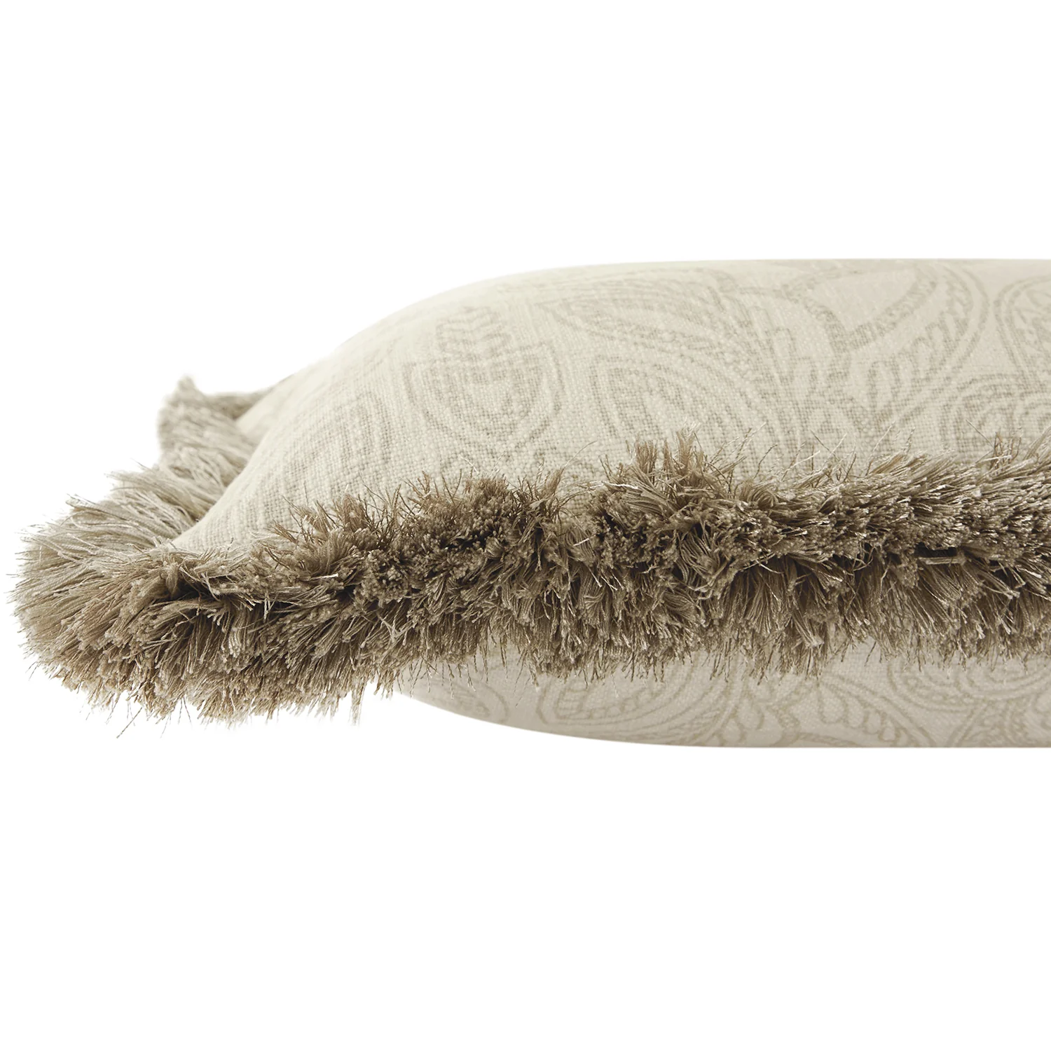 Kyra Floral Printed Linen Fringed Rectangular Cushion - Image 2
