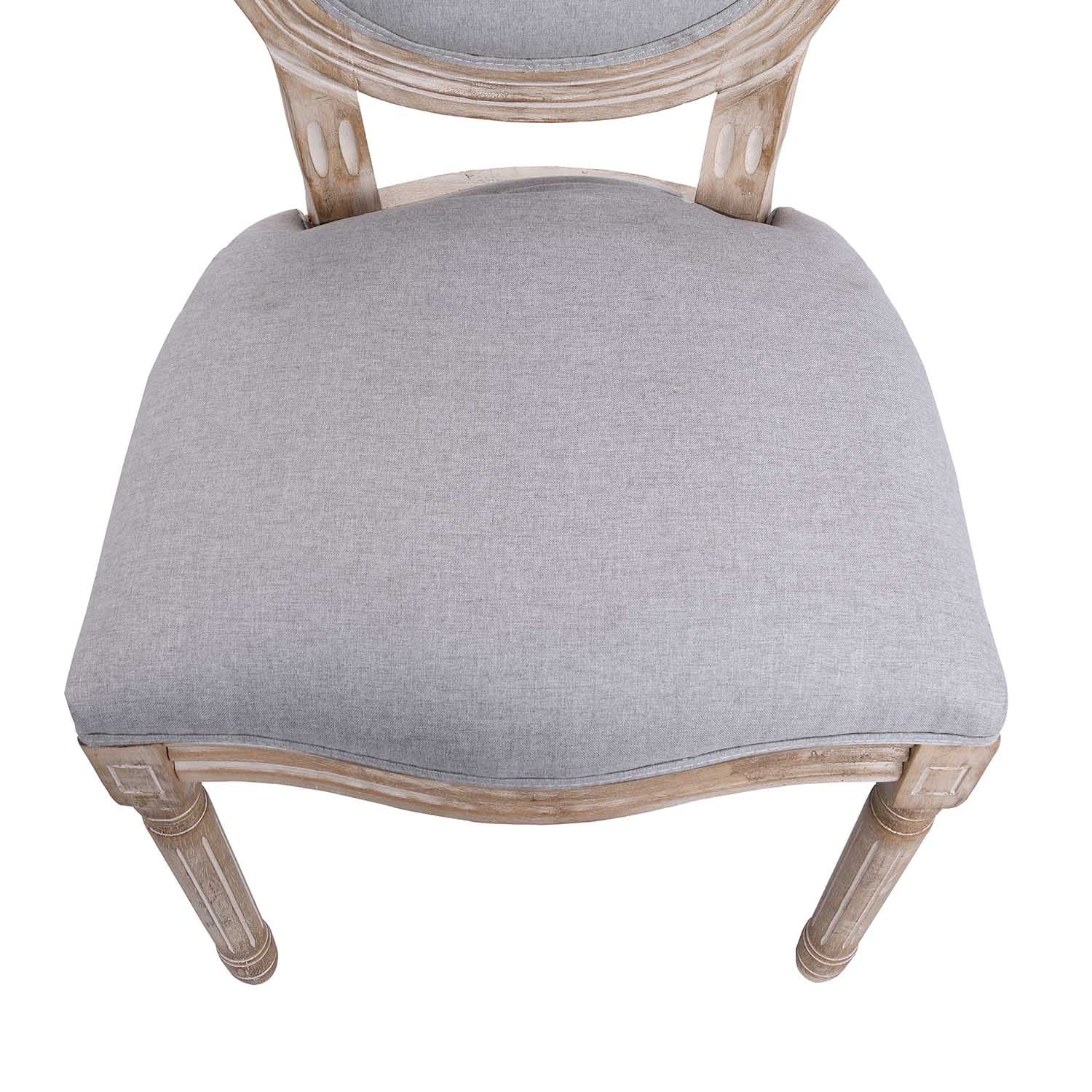 Lainston Set of 2 Classic Limewashed Wooden Dining Chairs, Grey - Image 9