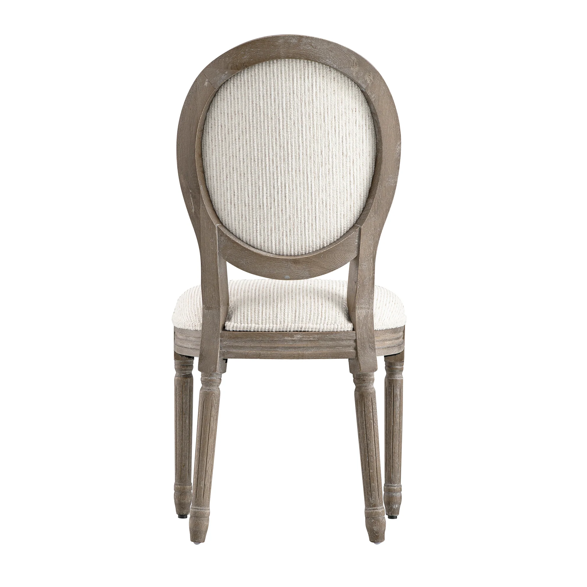 Lainston Set of 2 Classic Weathered Oak Dining Chairs, Beige Textured Fabric - Image 13