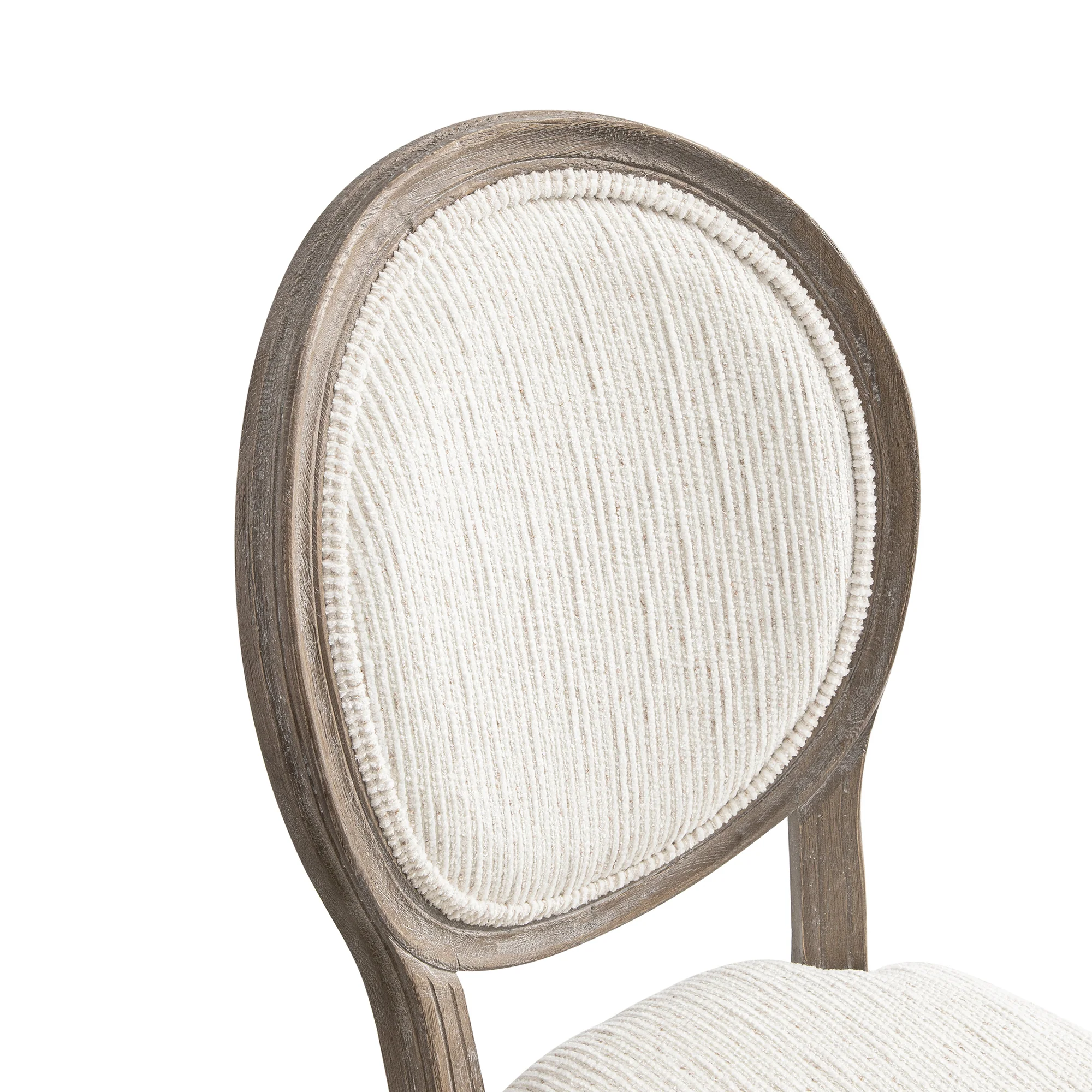 Lainston Set of 2 Classic Weathered Oak Dining Chairs, Beige Textured Fabric - Image 14