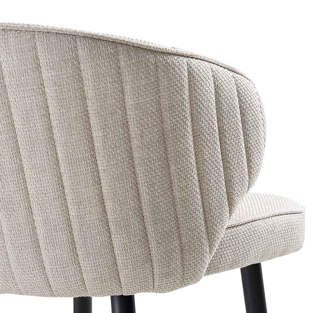 Langham Set of 2 Oatmeal Woven Fabric Upholstered Carver Counter Stools - Image 13