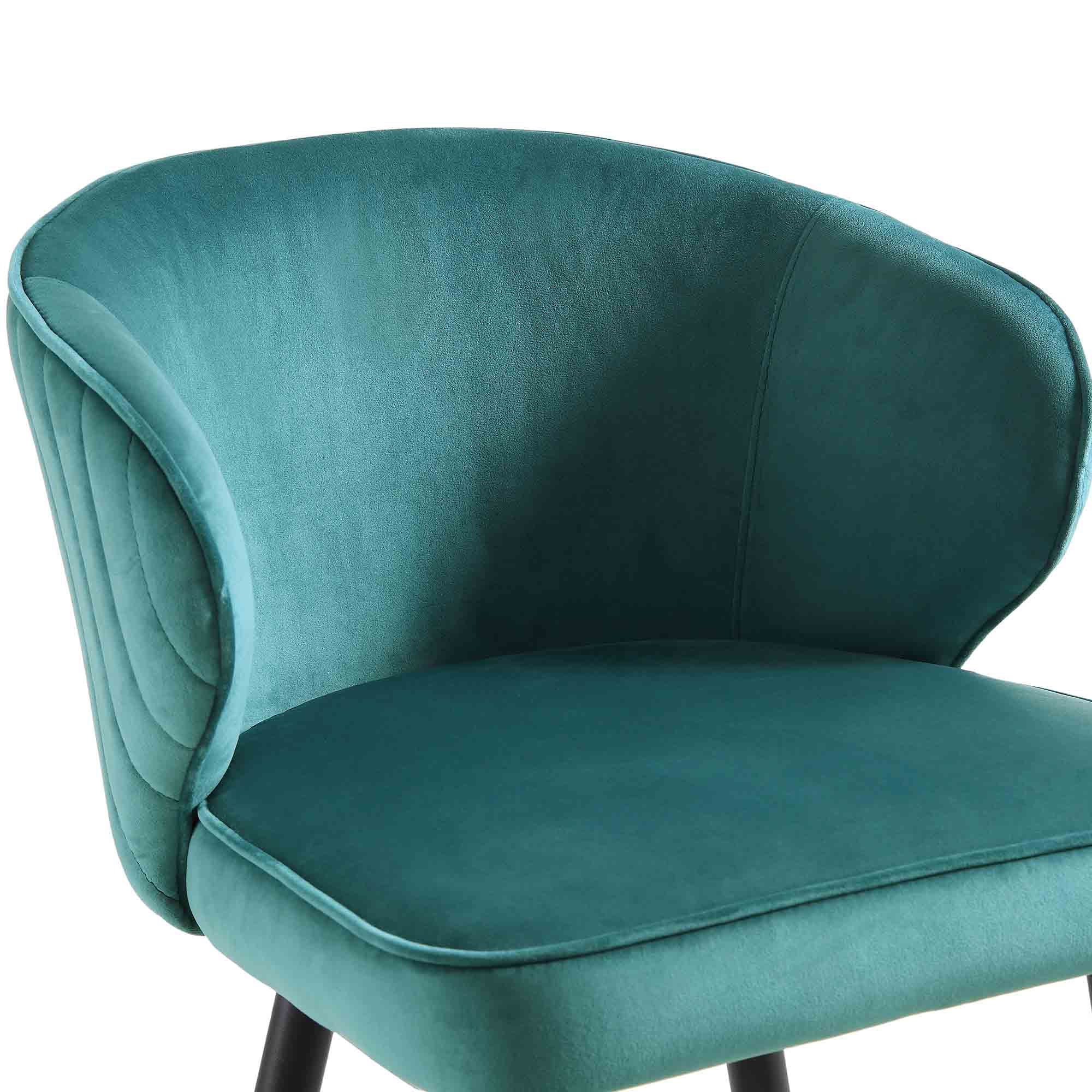 Langham Set of 2 Teal Velvet Upholstered Carver Counter Stools - Image 11