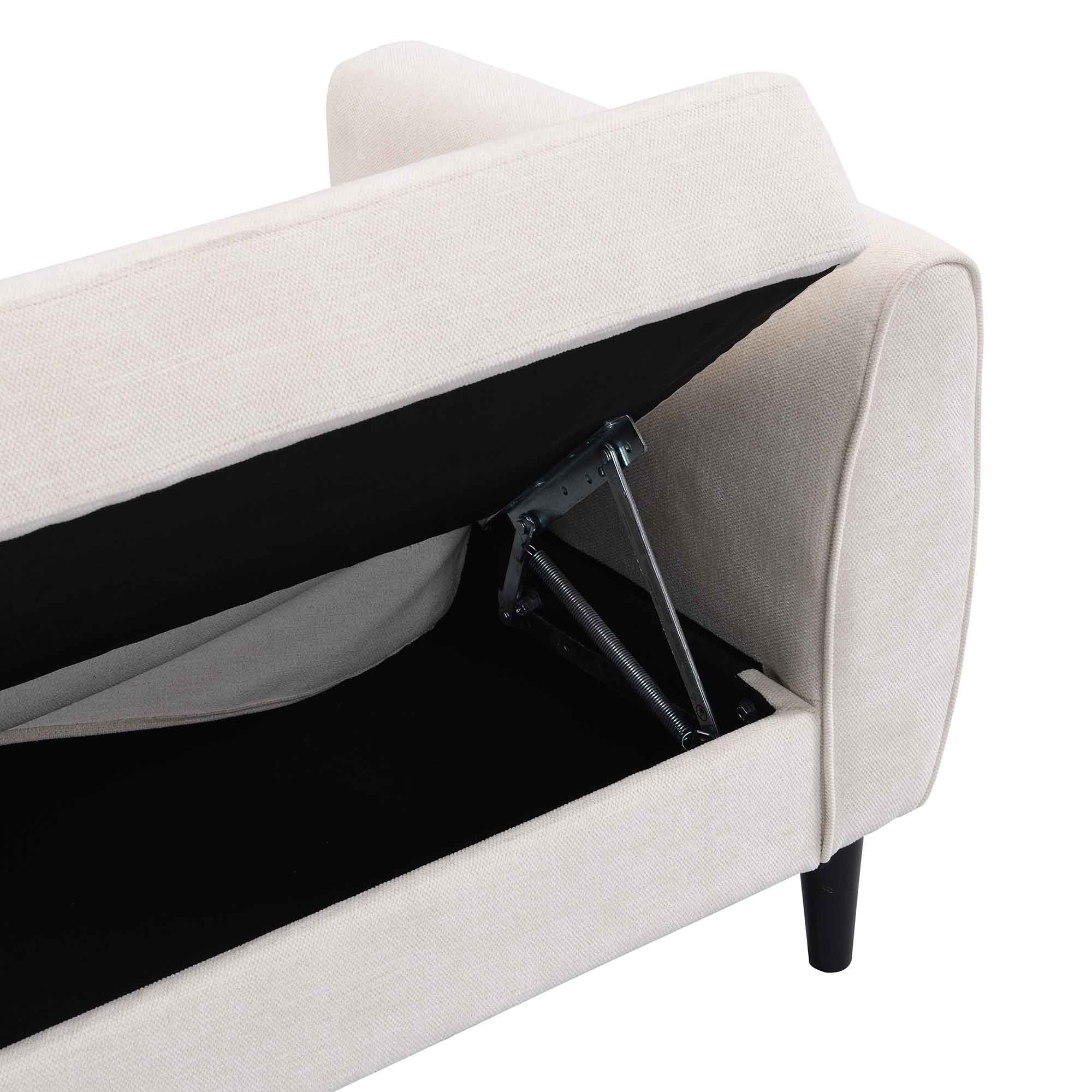 Latimer Beige Woven Fabric 3-Seater Storage Sofa Bed - Image 19