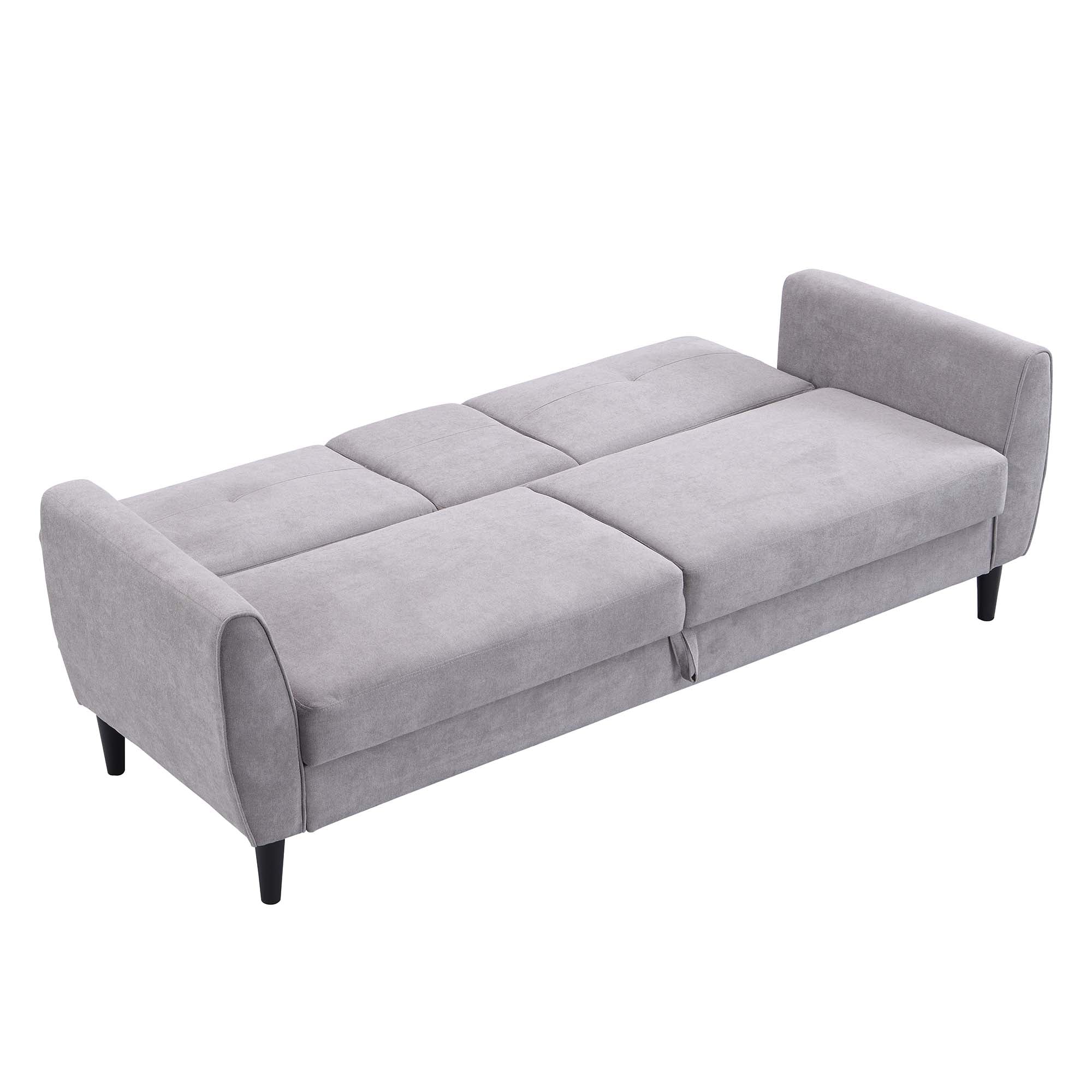Latimer Light Grey Brushed Fabric 3-Seater Storage Sofa Bed - Image 10