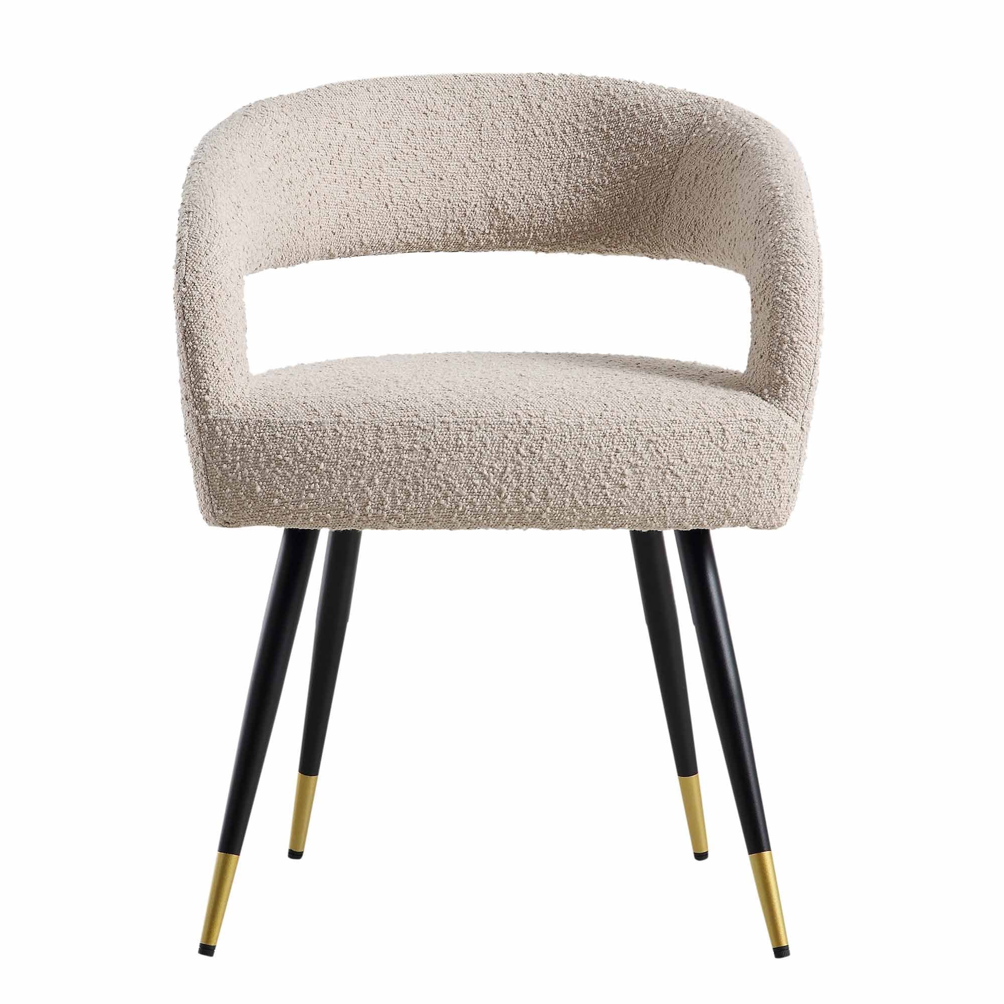 Laurel Wave Taupe Boucle Set of 2 Dining Chairs - Image 4