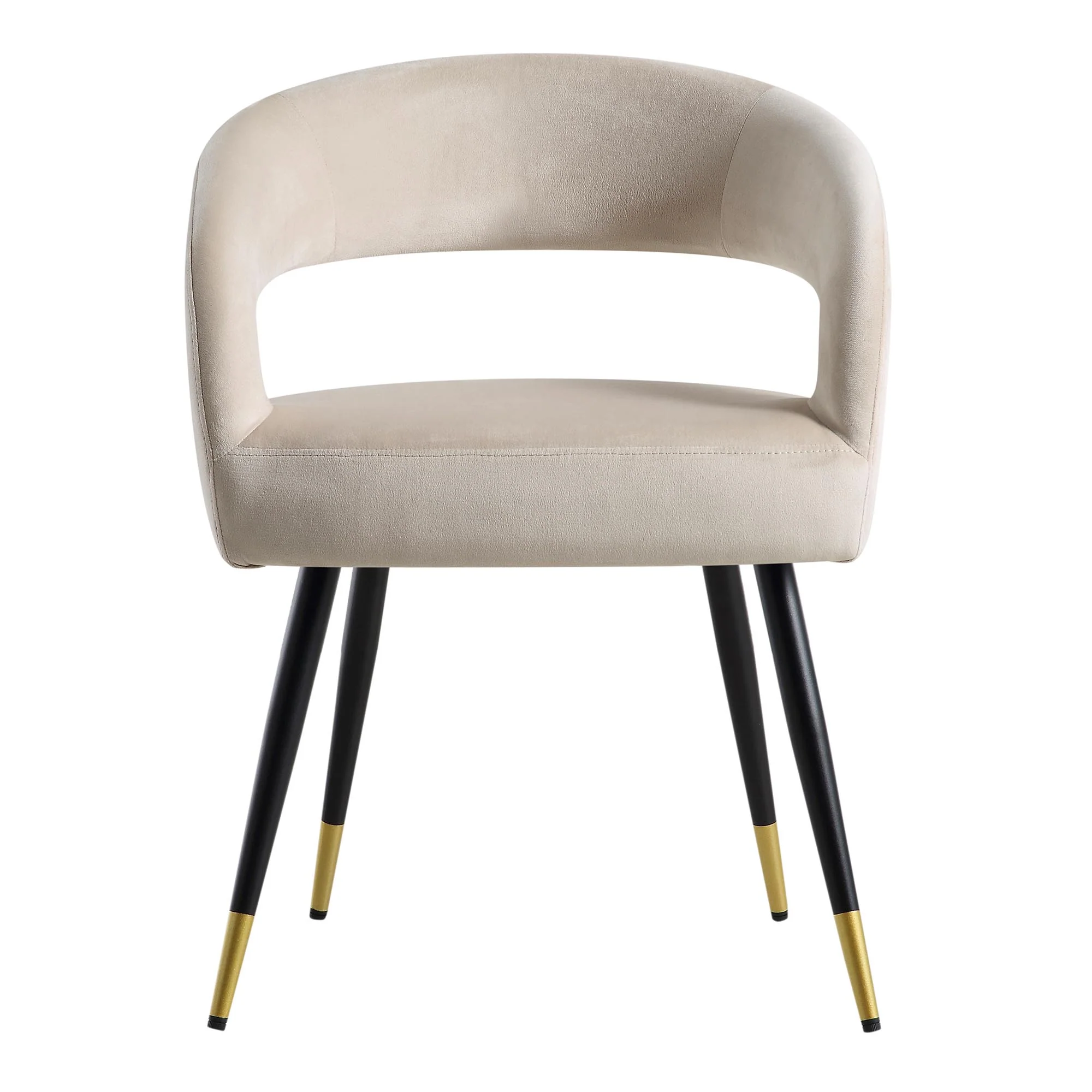 Laurel Wave Champagne Velvet Set of 2 Dining Chairs - Image 4