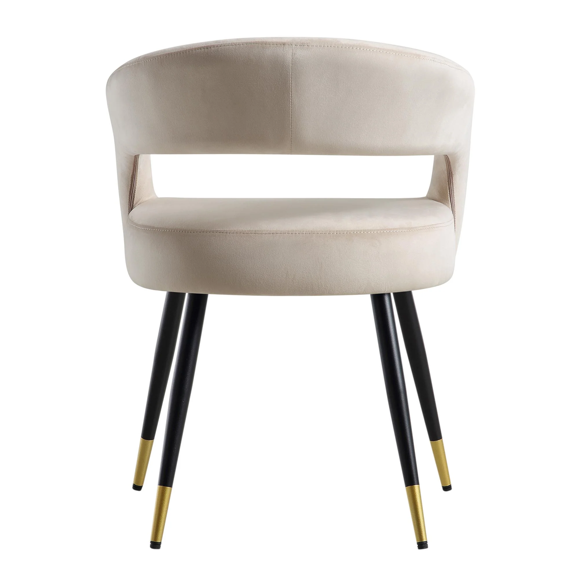 Laurel Wave Champagne Velvet Set of 2 Dining Chairs - Image 9