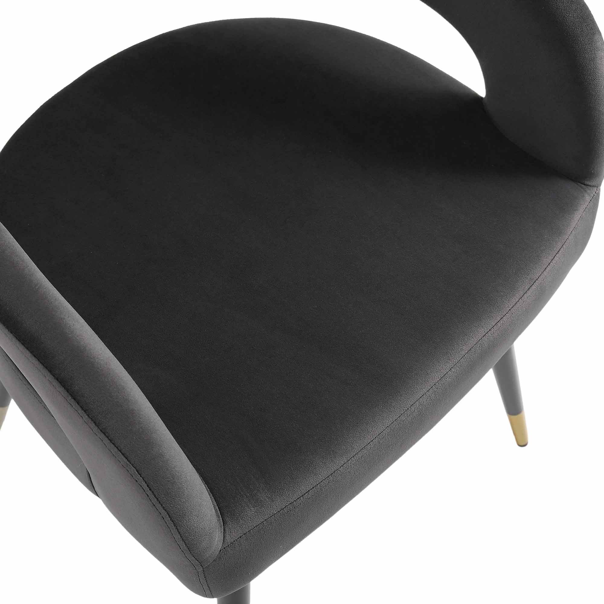 Laurel Wave Charcoal Velvet Set of 2 Dining Chairs - Image 11