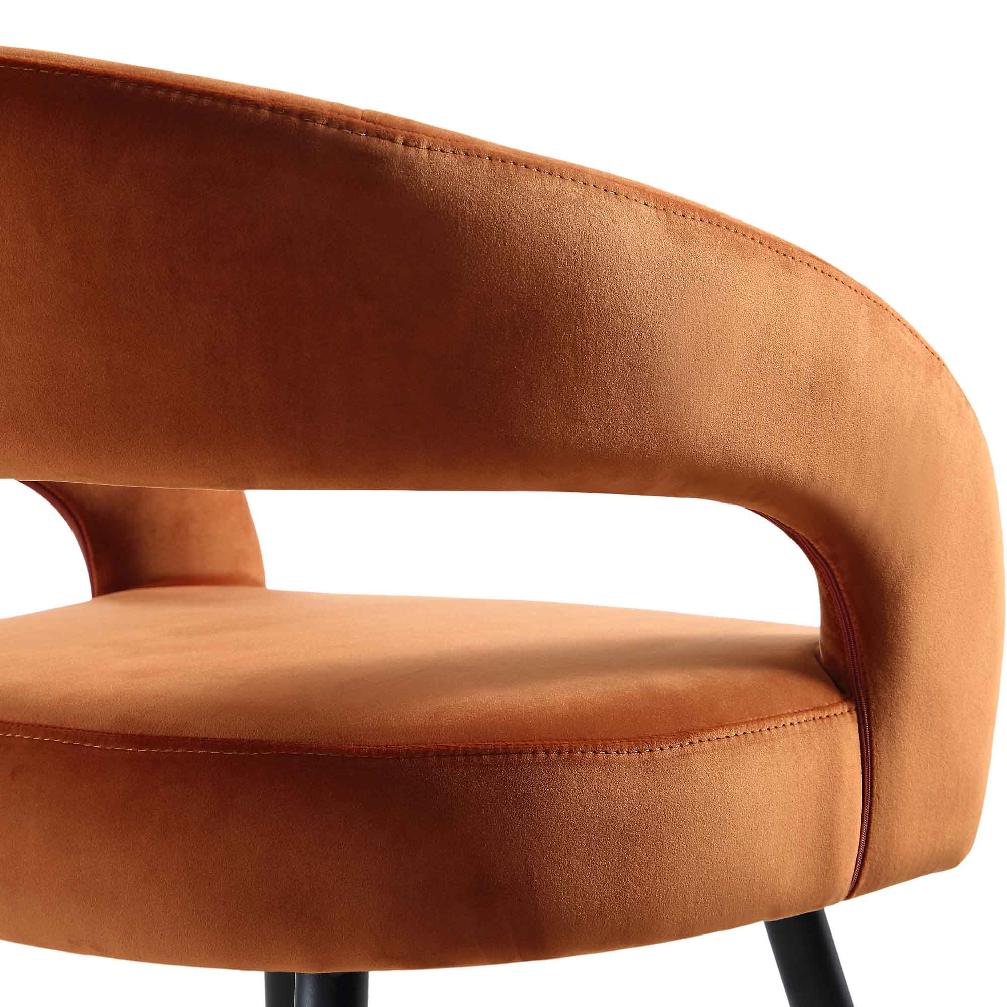 Laurel Wave Rust Velvet Set of 2 Dining Chairs - Image 11