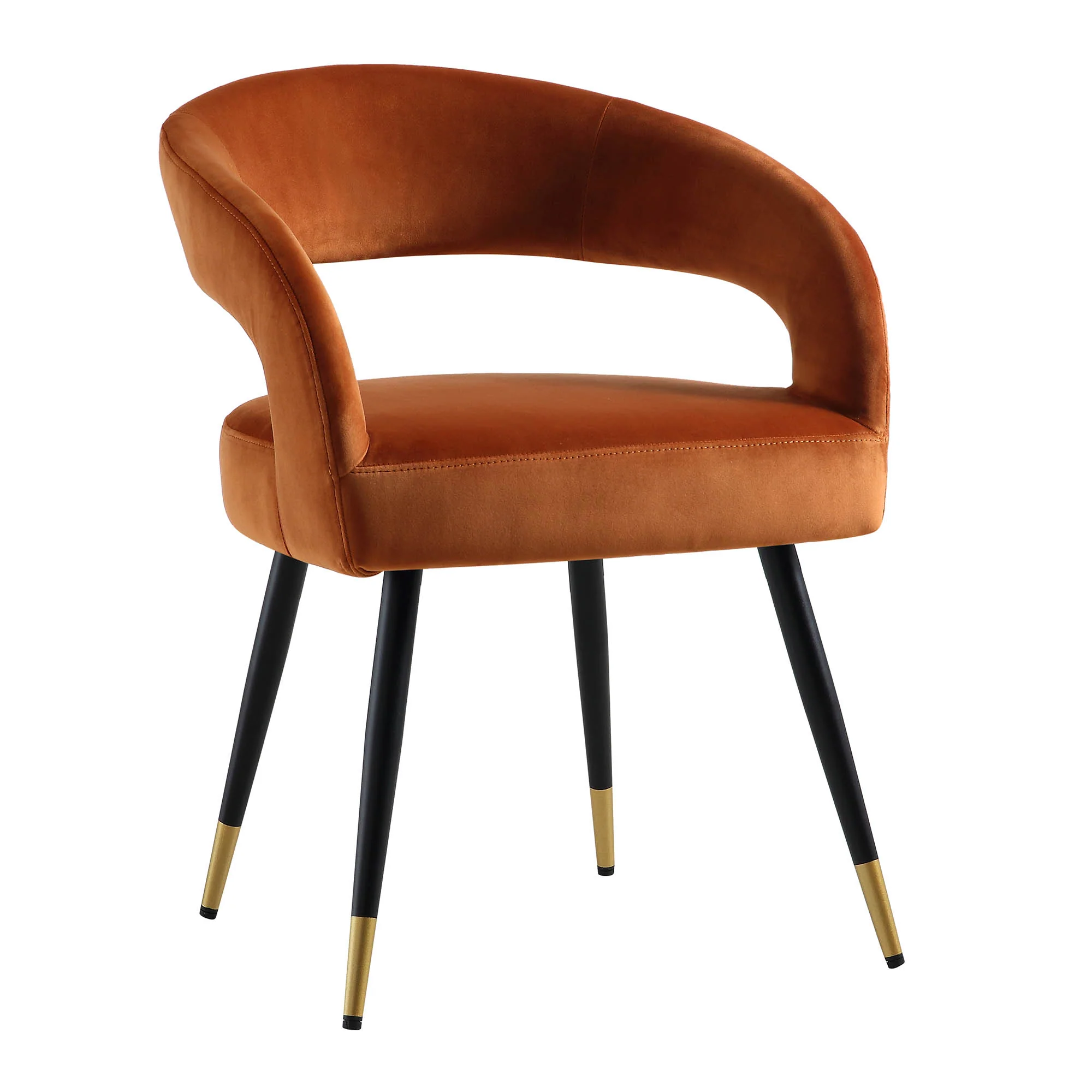 Laurel Wave Rust Velvet Set of 2 Dining Chairs - Image 6