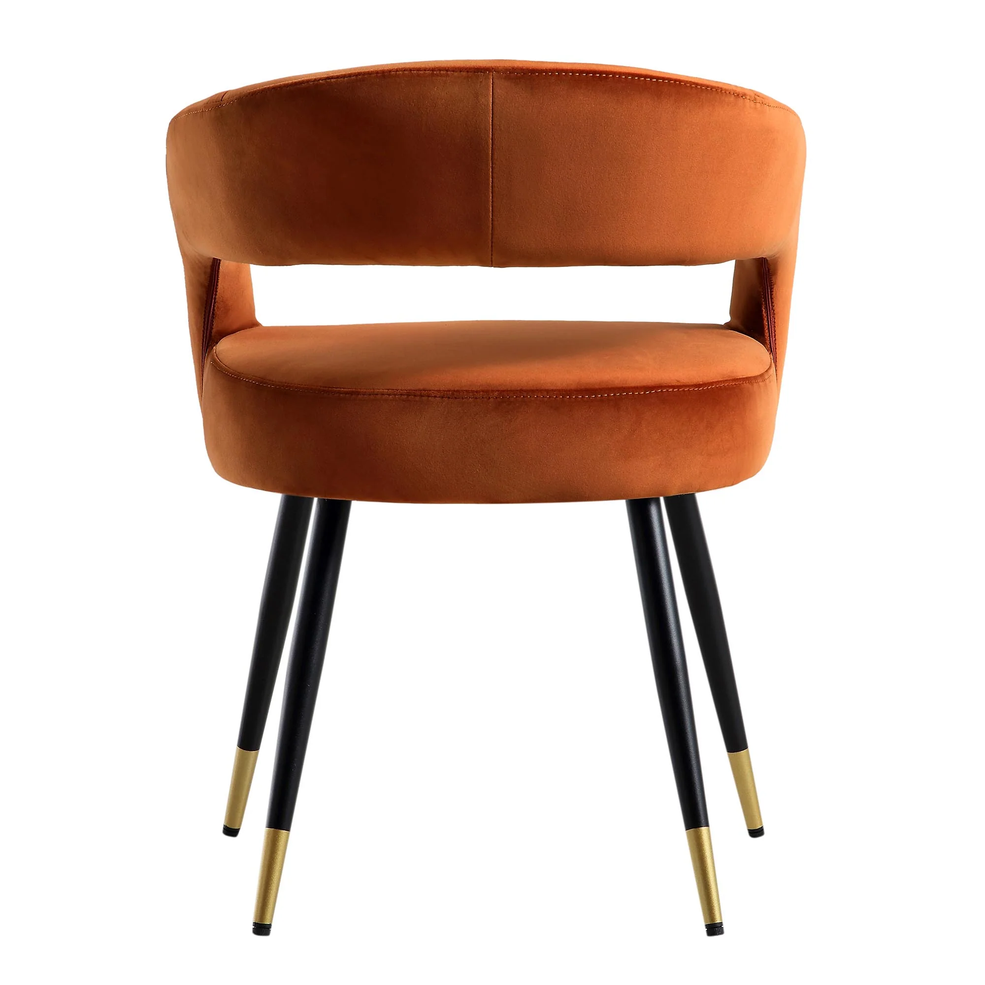 Laurel Wave Rust Velvet Set of 2 Dining Chairs - Image 8