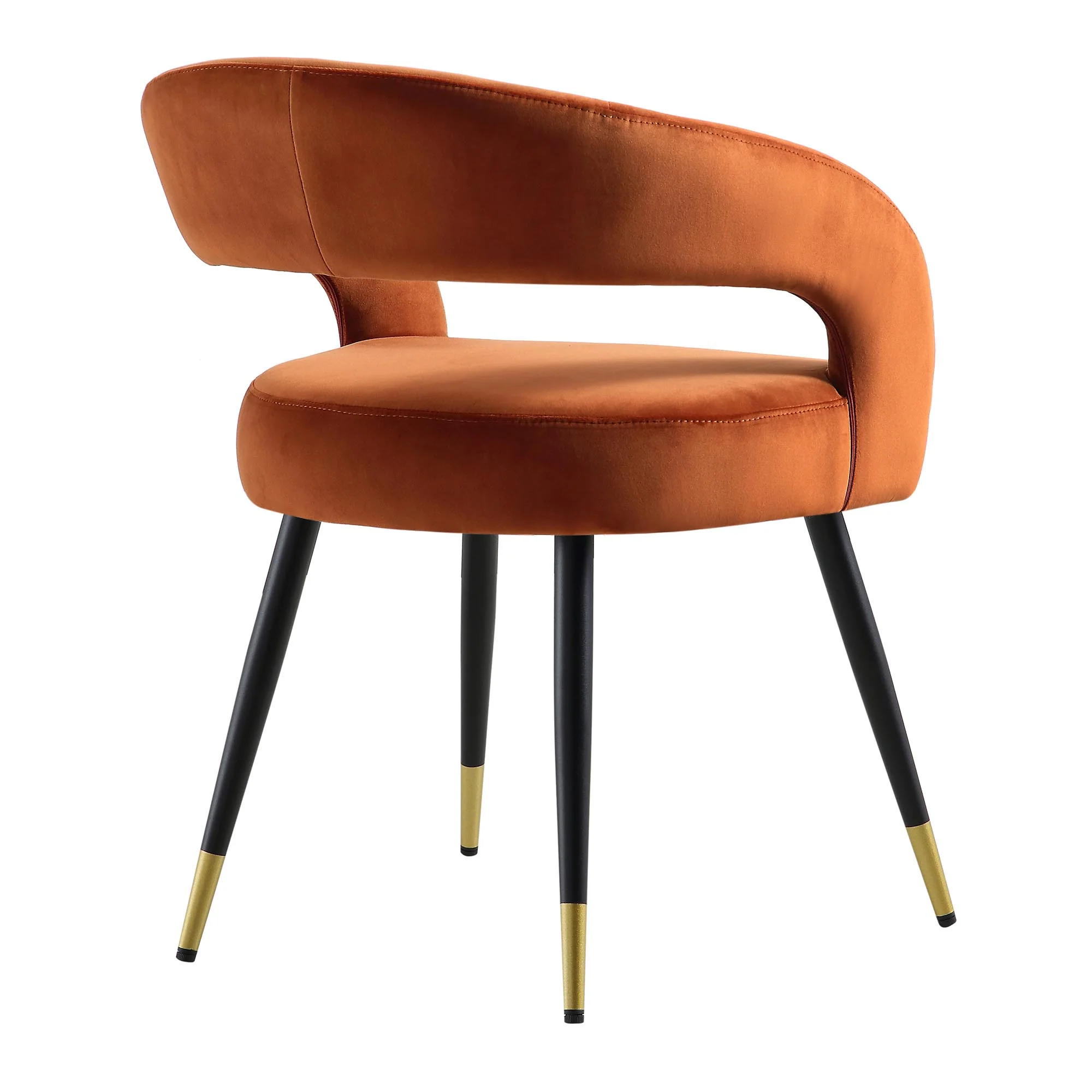 Laurel Wave Rust Velvet Set of 2 Dining Chairs - Image 9