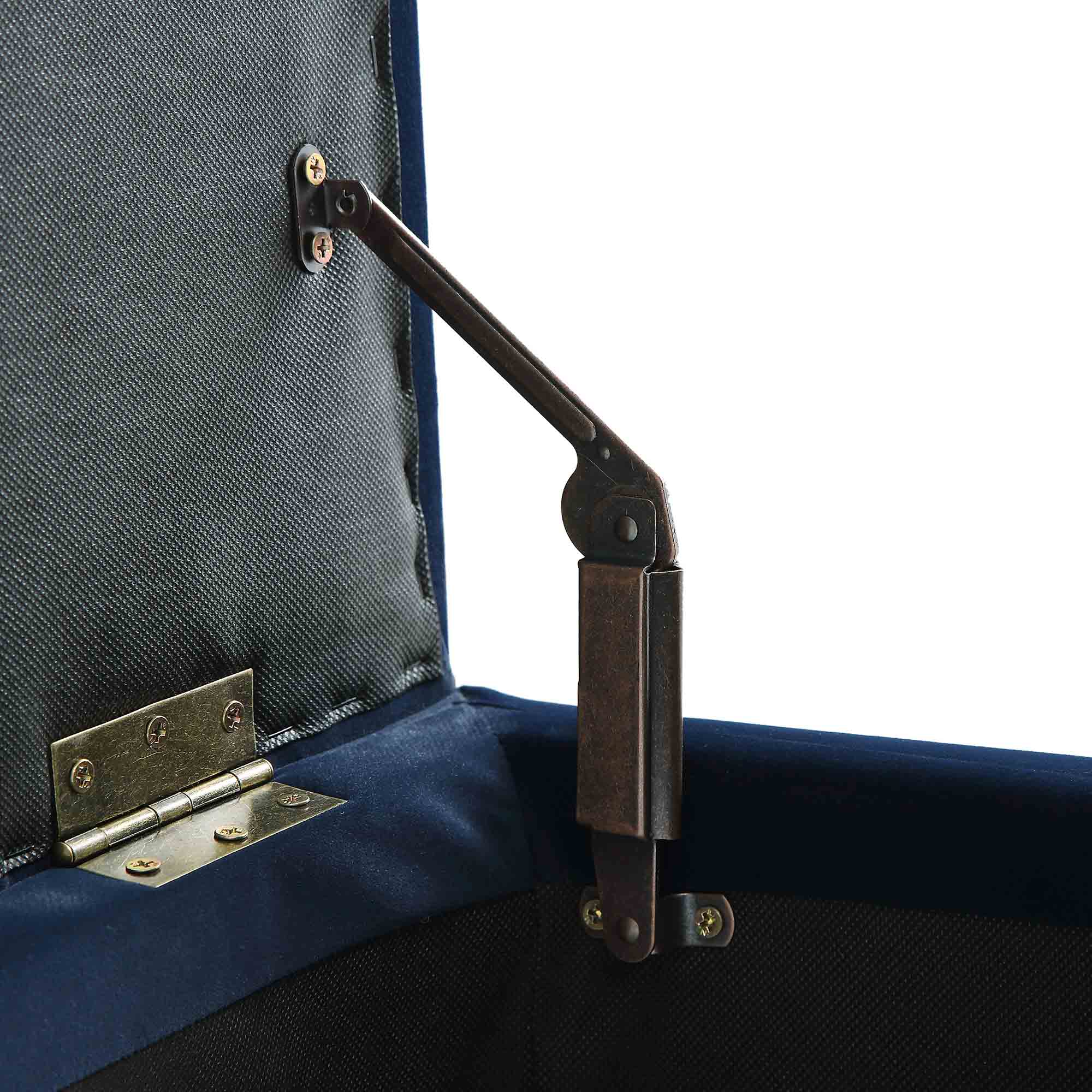Leamington Deep-Buttoned Ottoman Storage Bench, Midnight Blue Velvet - Image 11