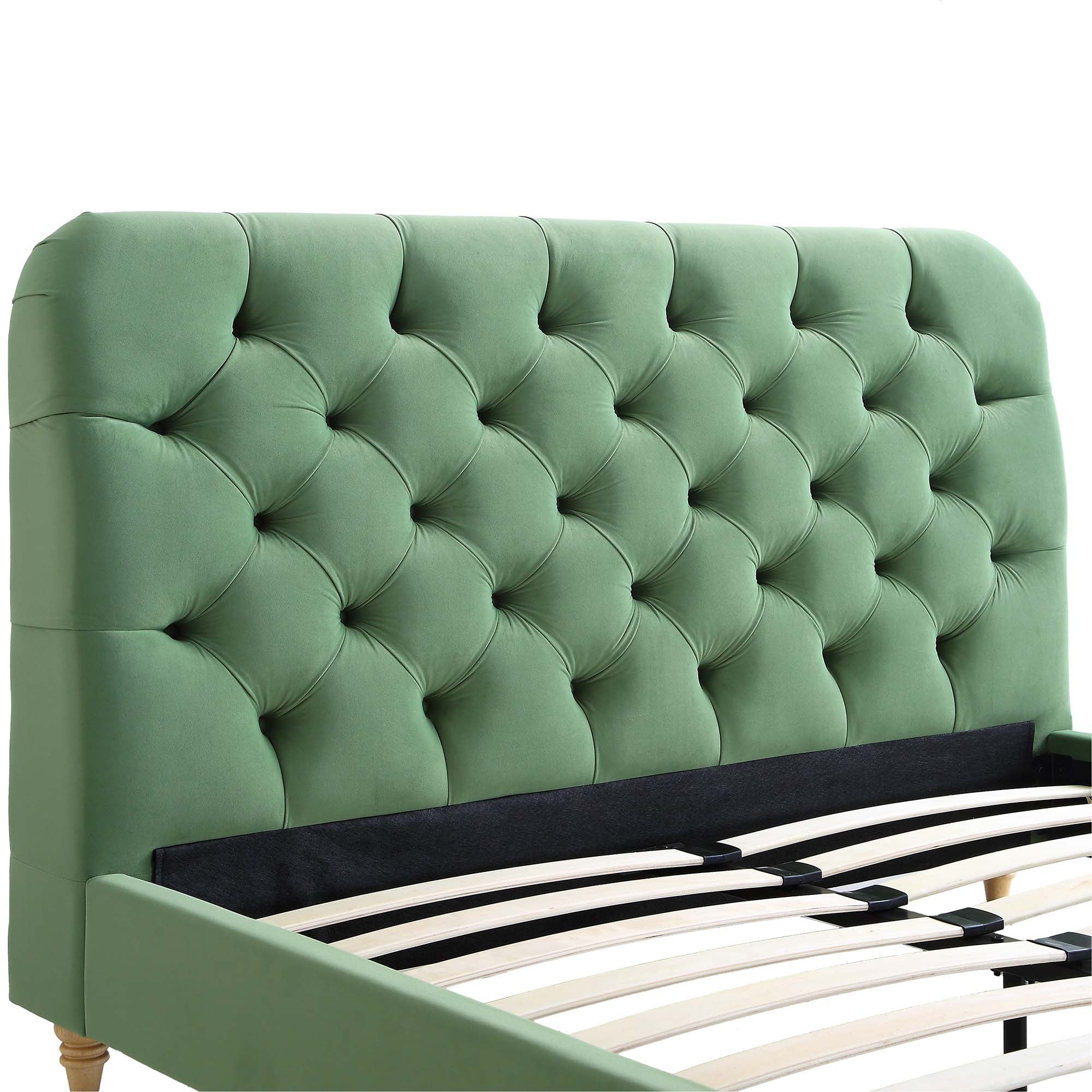Leamington Deep-Buttoned Upholstered Bed, Meadow Green Velvet - Image 10