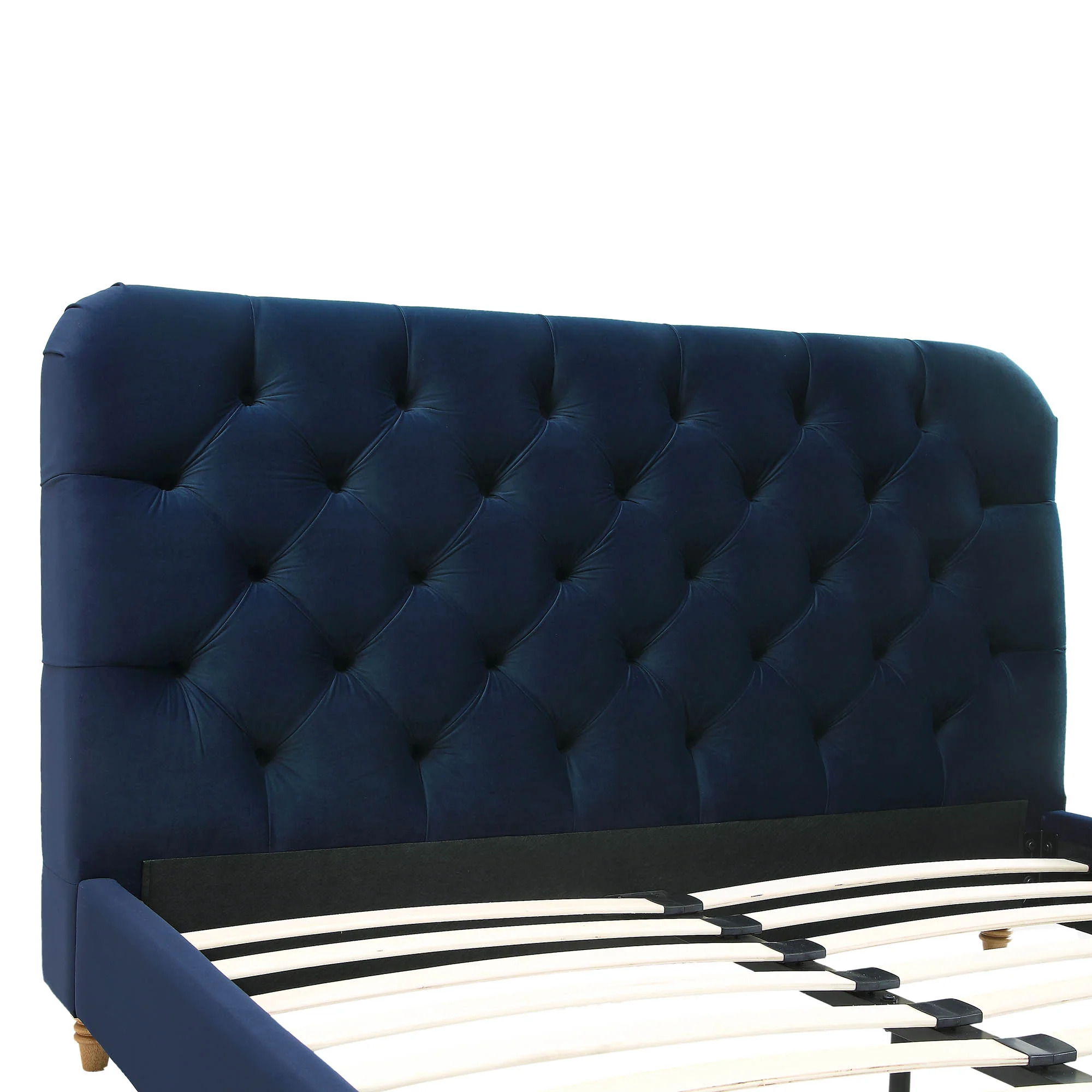 Leamington Deep-Buttoned Upholstered Bed, Midnight Blue Velvet - Image 10